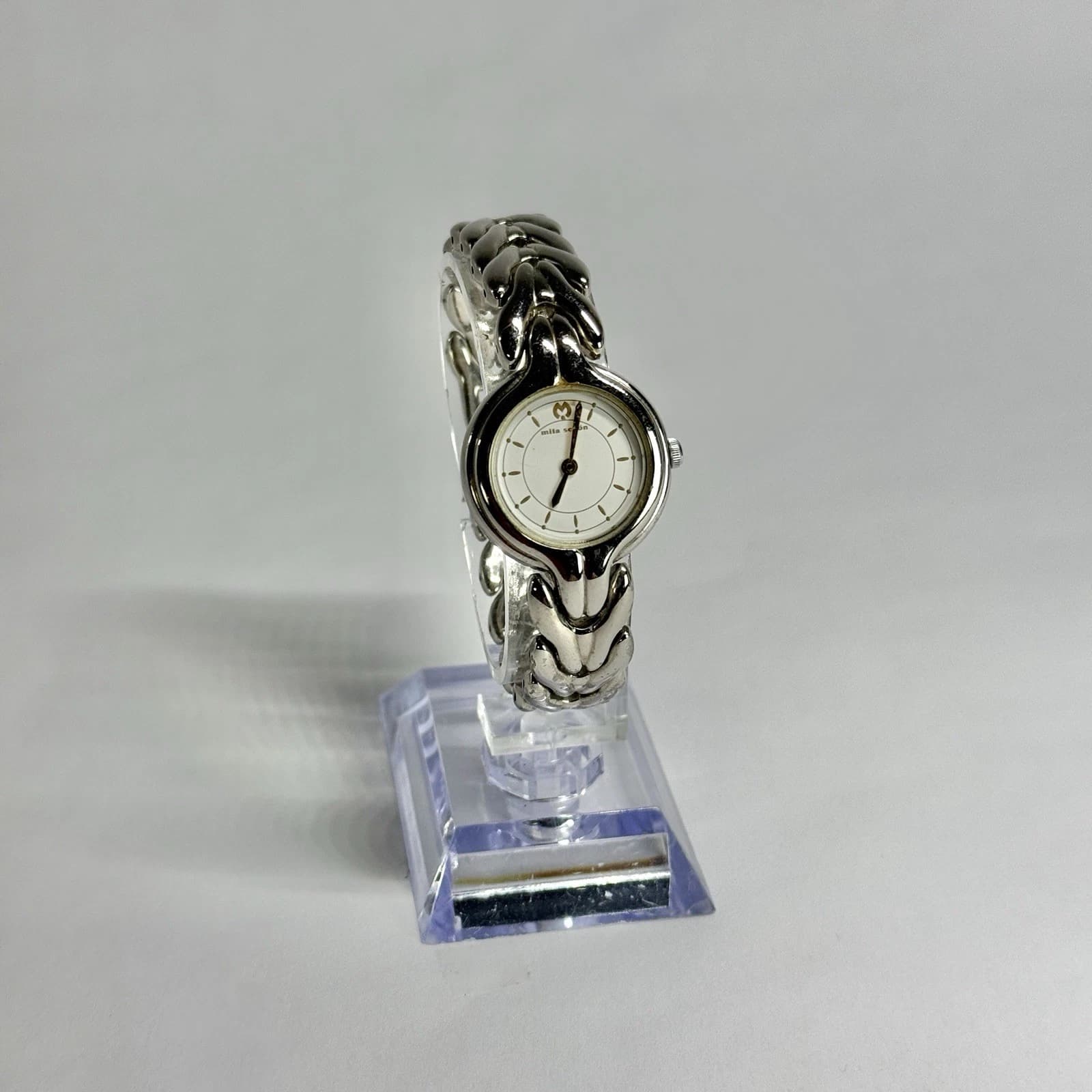 MILA SCHÖN 1020 Analog Quartz Silver Tone Women Vintage Watch W708 *WORKING