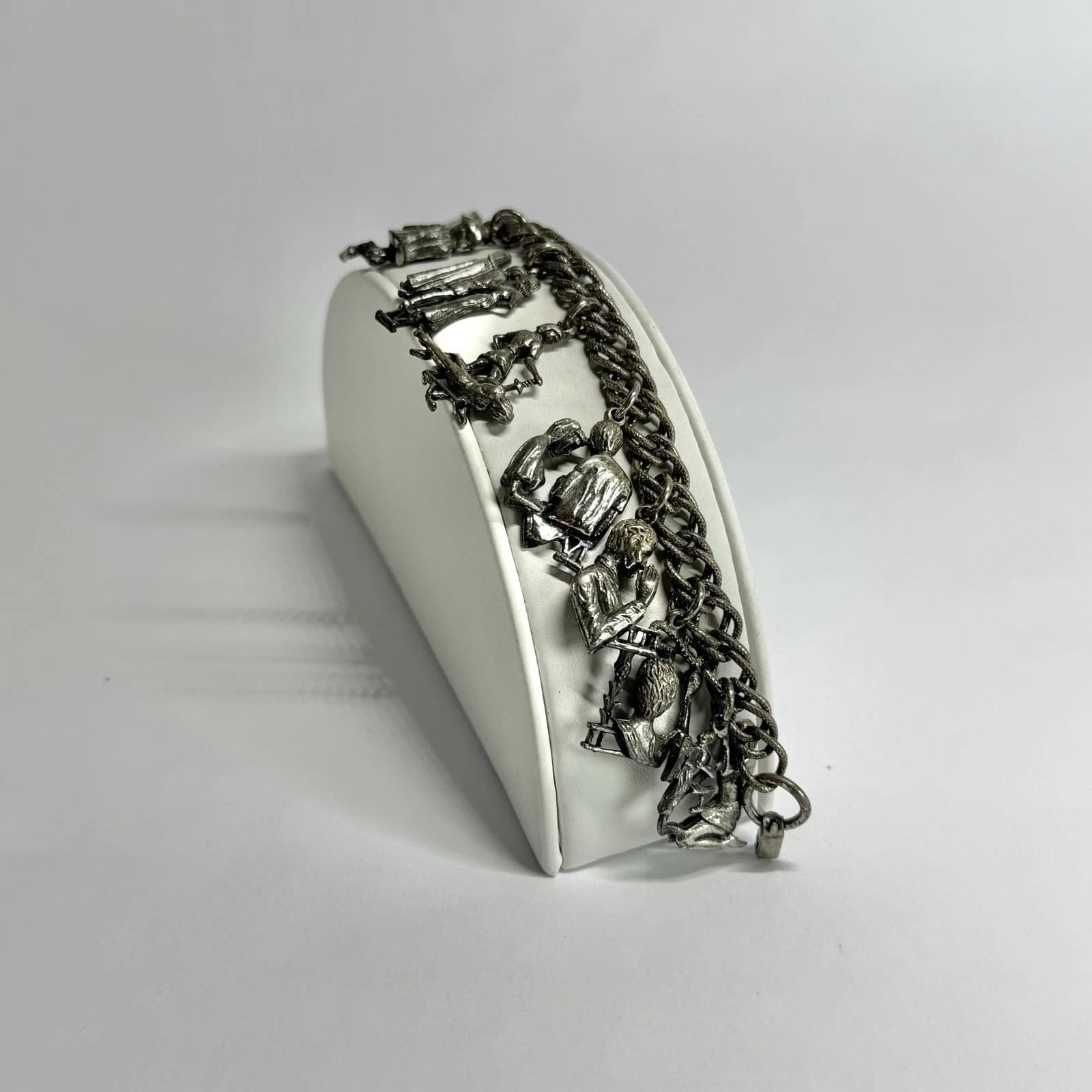 CORO CGI Inc 10 Commandments Silver Tone Vintage Bracelet Jewelry Br278
