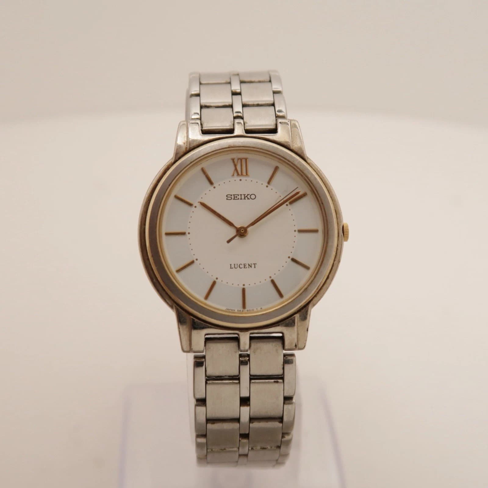 SEIKO Lucent 5E21-6E90 Dress Analog Quartz Men Vintage Watch W348 *WORKING