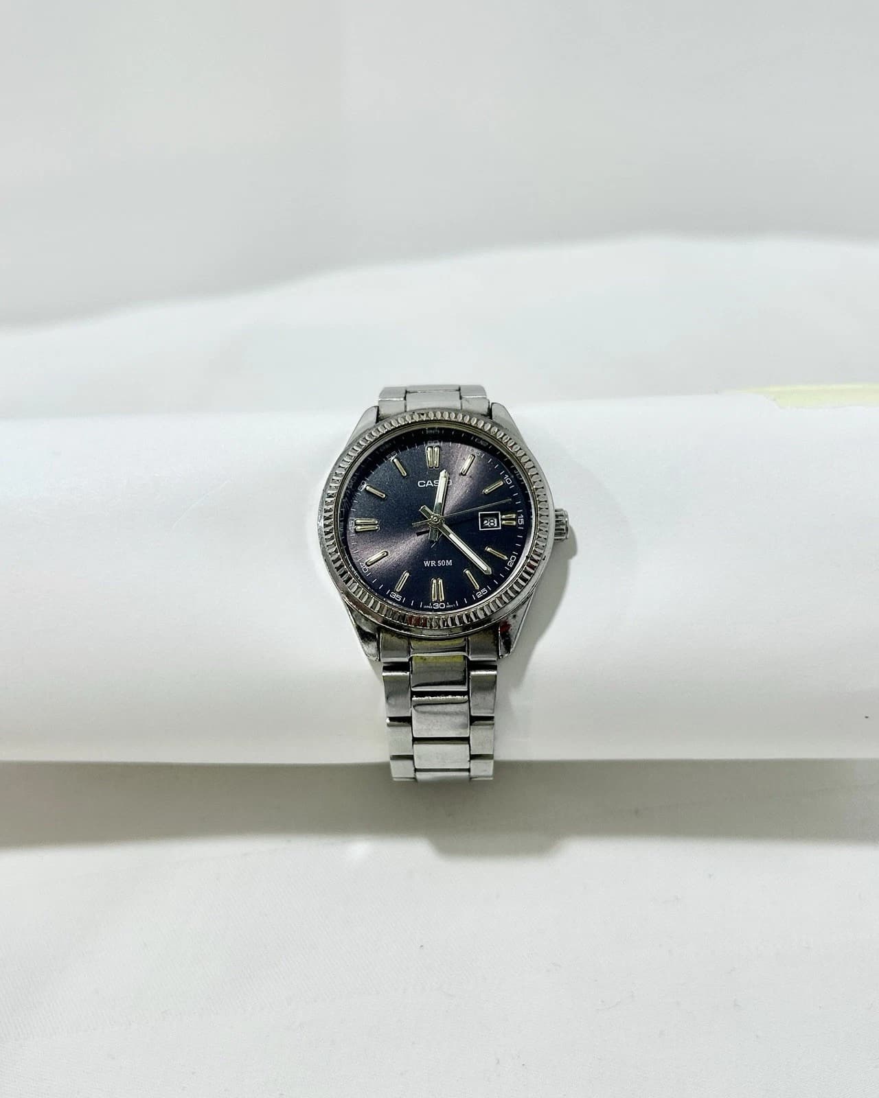 CASIO WR 50M LTP-1302 Analog Silver Tone Women Vintage Dress Watch W27 *TICKING