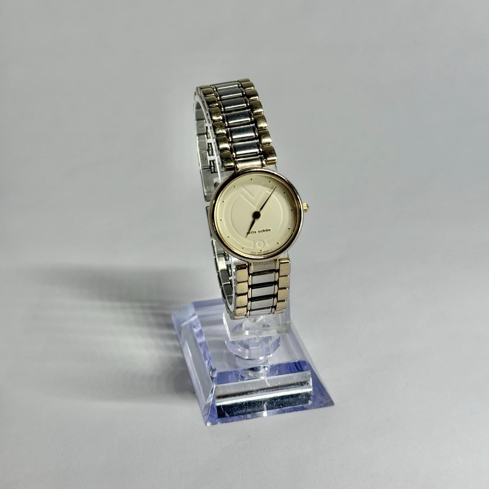 MILA SCHÖN 4620-E61091 Analog Silver Tone Women Vintage Watch W709 *WORKING