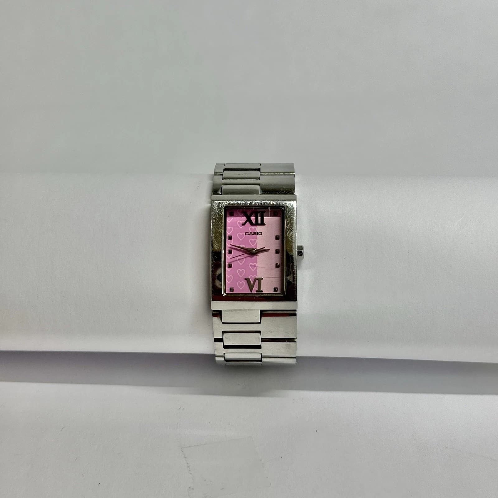 CASIO LTP-1316 Heart Quartz Analog Silver Tone Women Vintage Watch W541 *WORKING