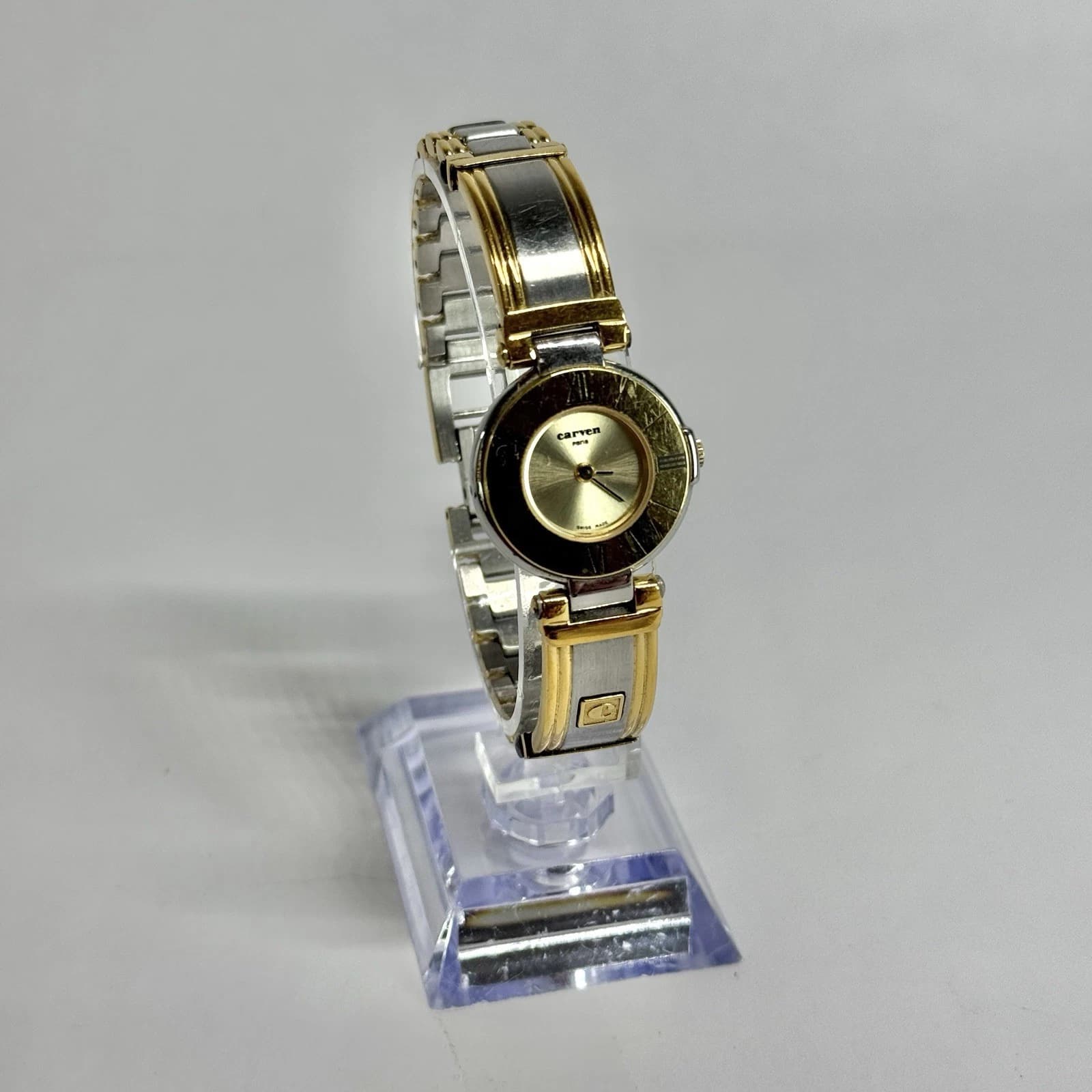 CARVEN Paris 28-134TG Analog Silver Tone Women Vintage Watch W575 *WORKING