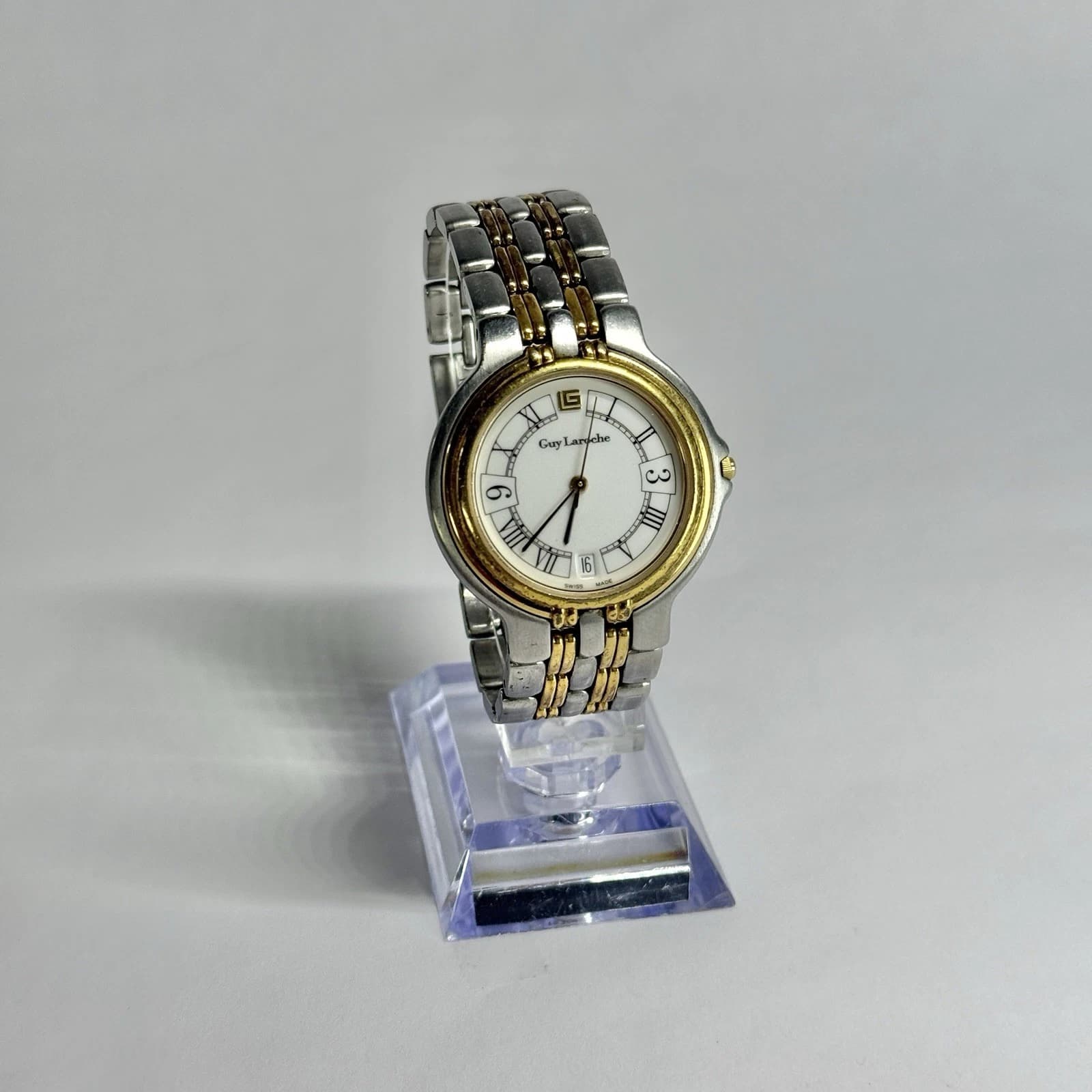 GUY LAROCHE 145.15 Dress Analog Silver Tone Men Vintage Watch W697 *WORKING