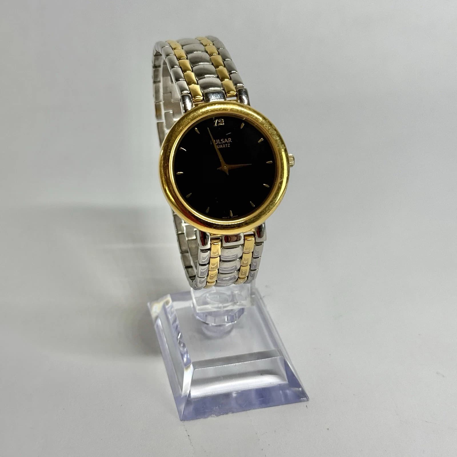 PULSAR V700-X018 Analog Quartz Gold Tone Men Vintage Watch W610 *WORKING