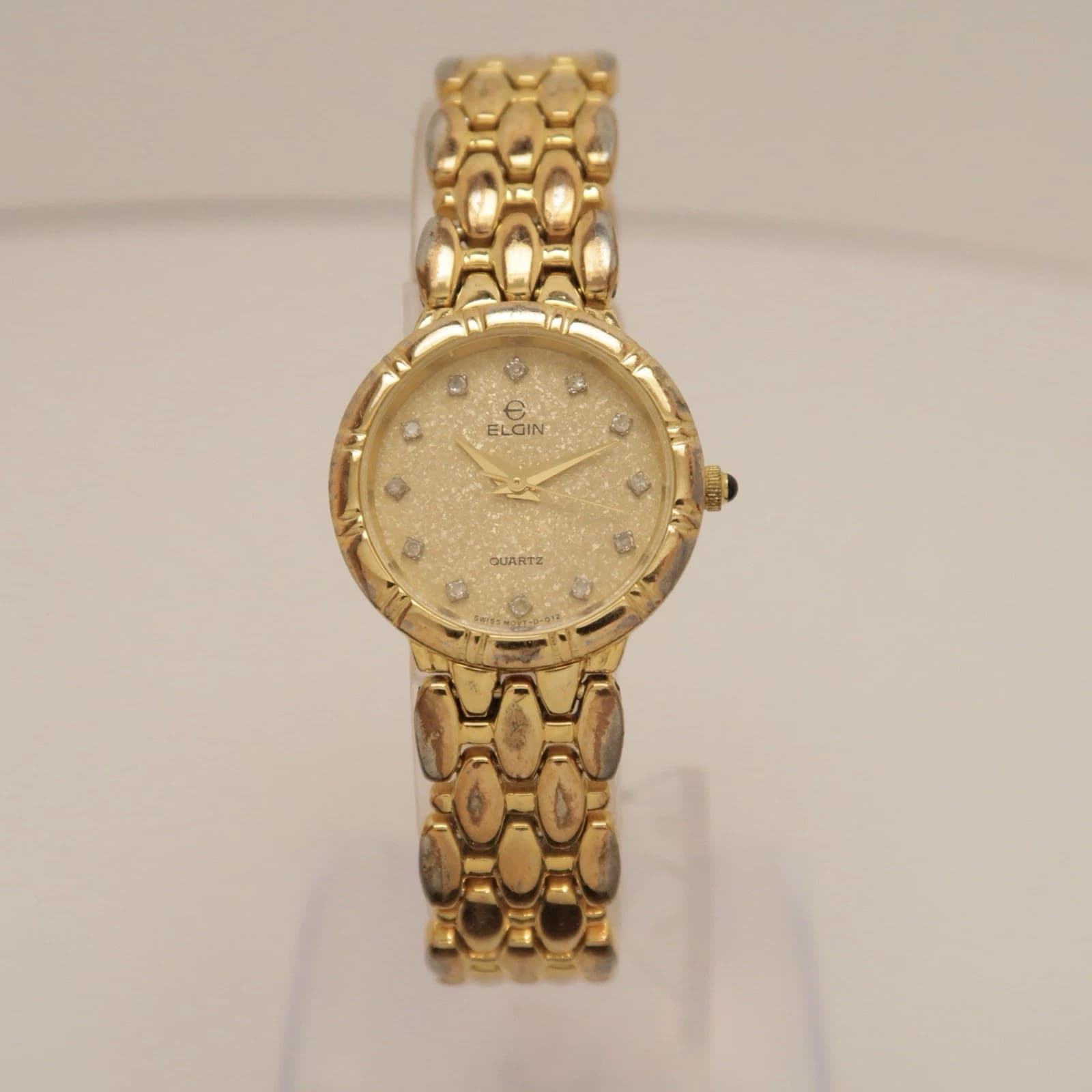 ELGIN FK-295 Gold Tone Analog Quartz Women Vintage Watch W202 *WORKING