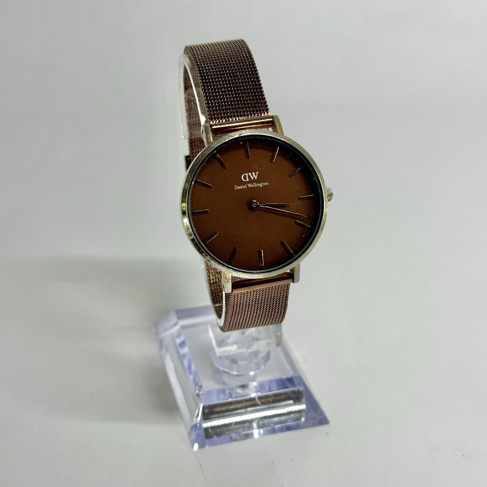 DANIEL WELLINGTON B32R1 Analog Rose Gold Tone Women Vintage Watch W587 *WORKING