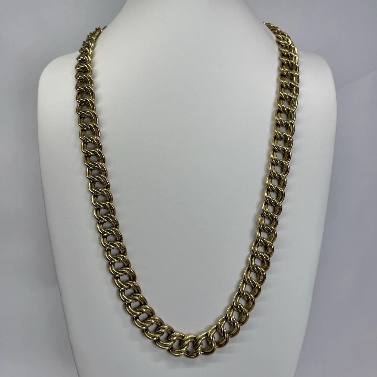 GIVENCHY Heavy Chunky Curb Link Chain Gold Tone Vintage Necklace Jewelry N266