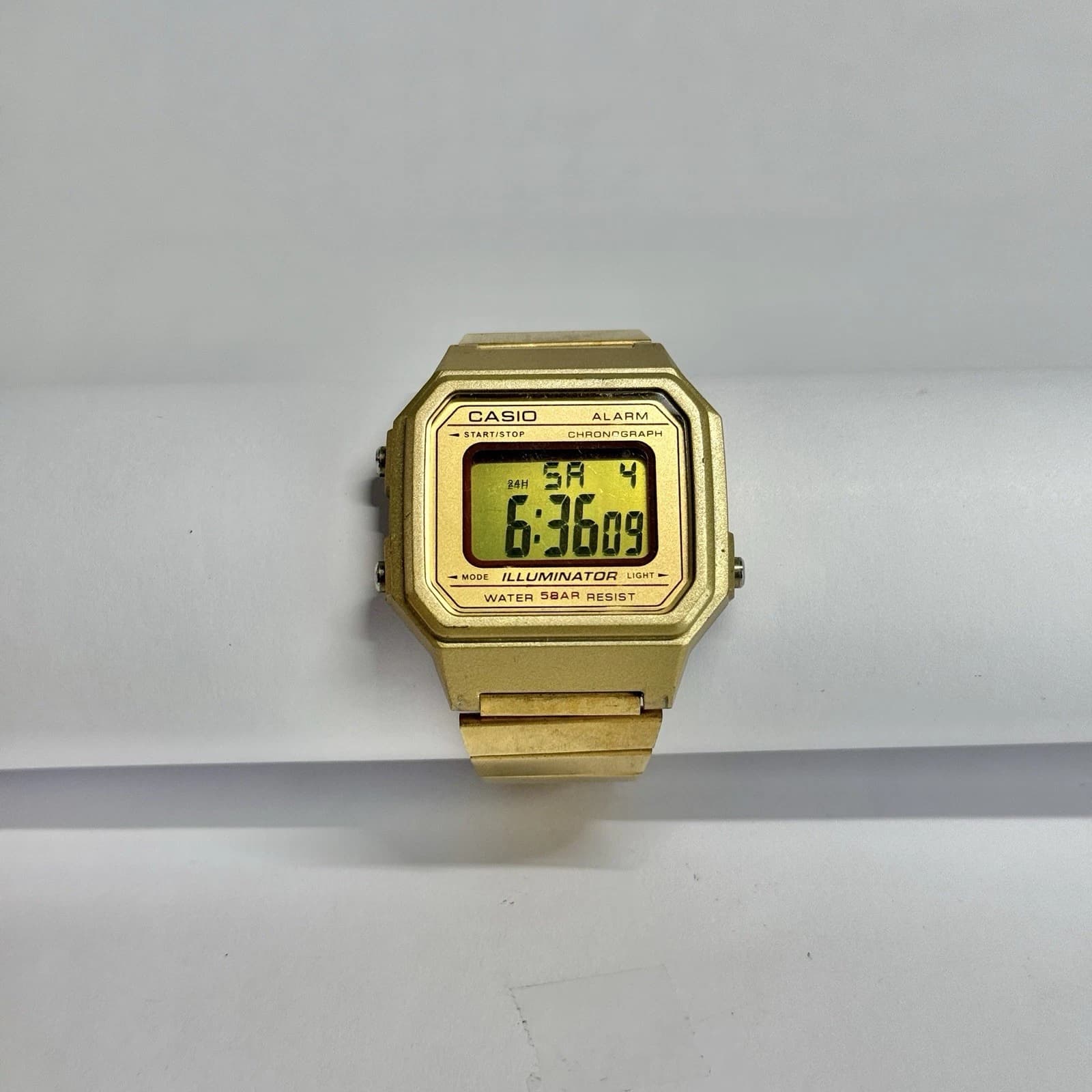 CASIO B650W Quartz Digital Gold Tone Unisex Vintage Watch W601 *WORKING