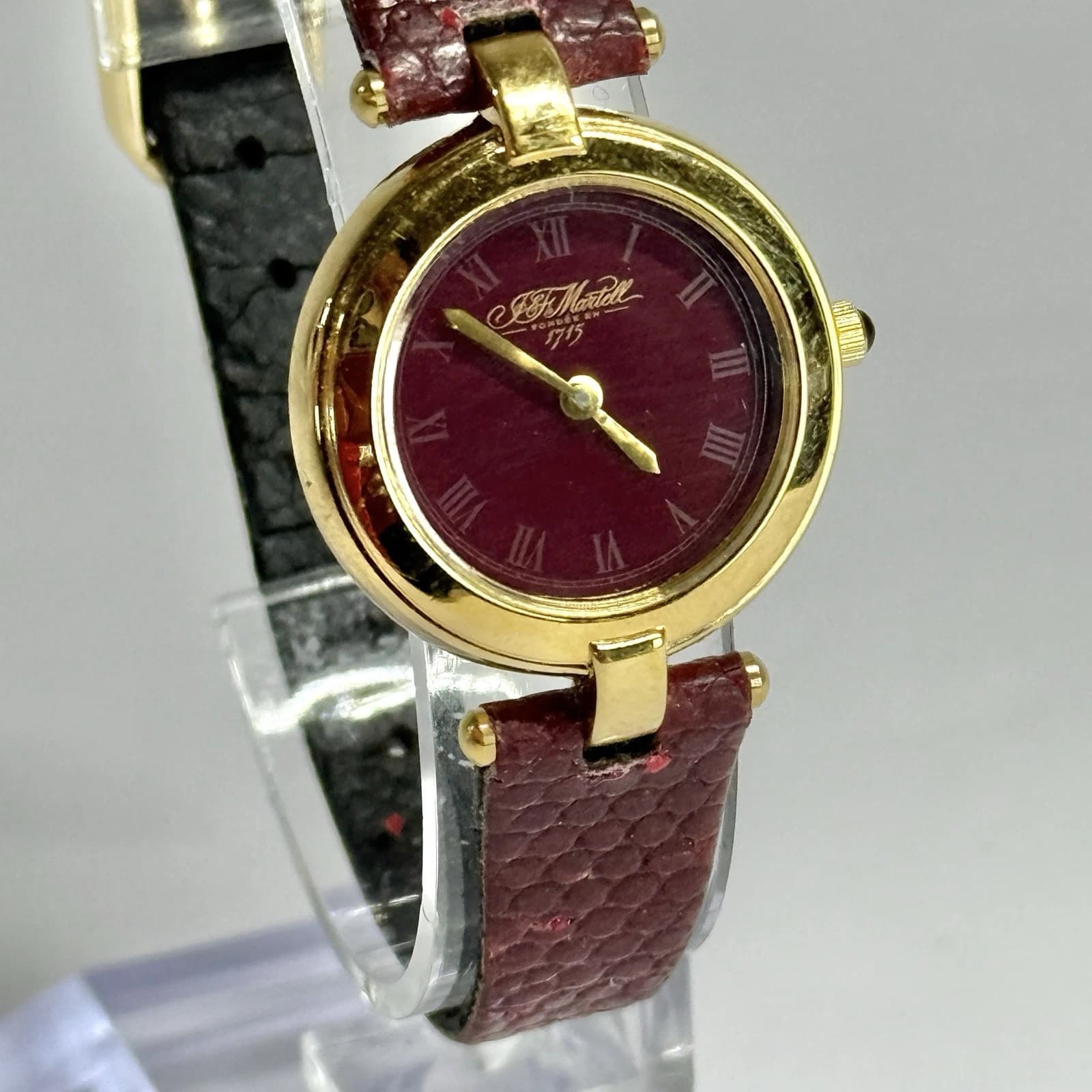MARTELL COGNAC Cordon Analog Quartz Gold Tone Women Vintage Watch W662 *WORKING