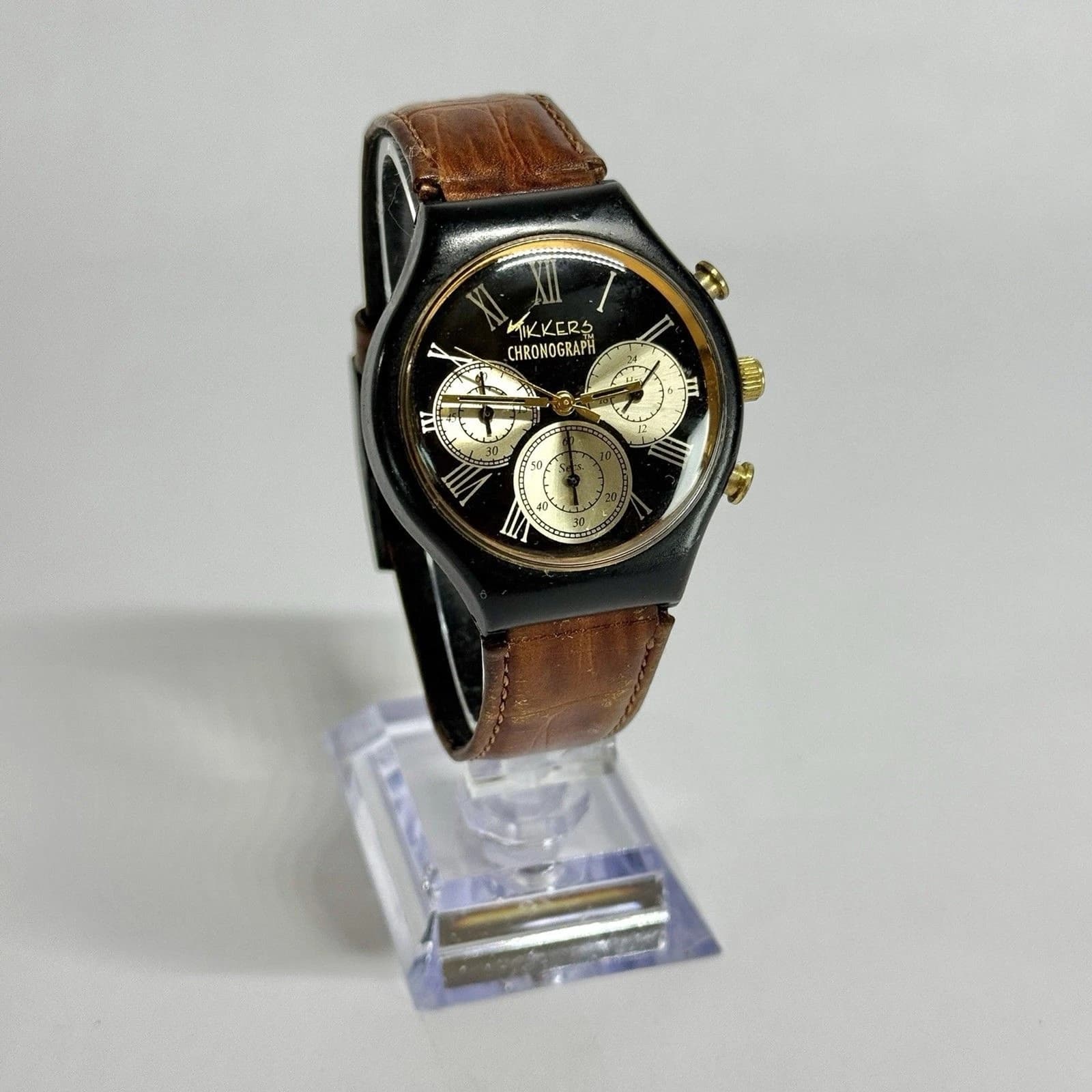 TIKKERS Chronograph 50 Meters Quartz Analog Vintage Watch W438 *WORKING
