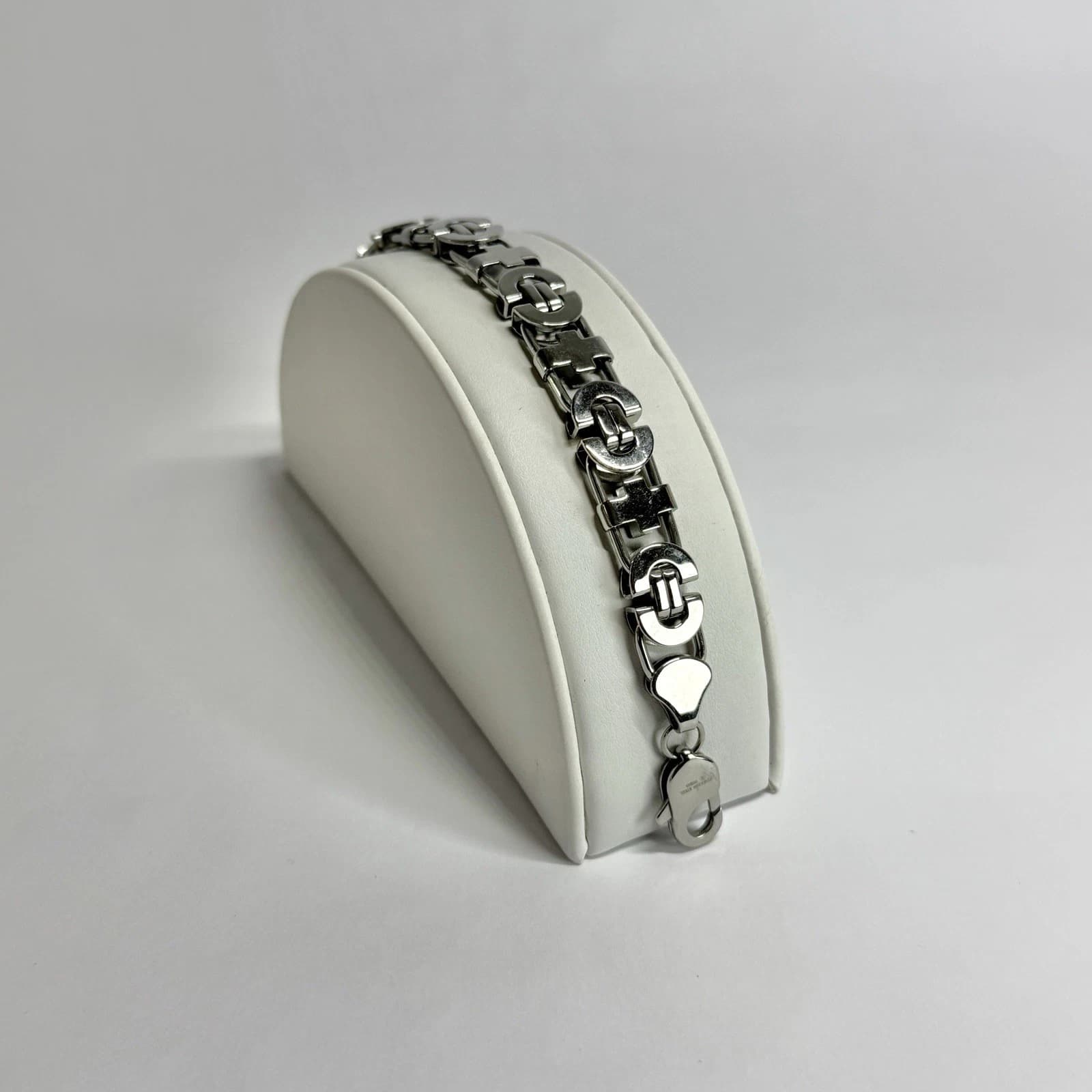 Elegant Flat Link Chain Gothic Silver Tone Vintage Bracelet Jewelry Br217