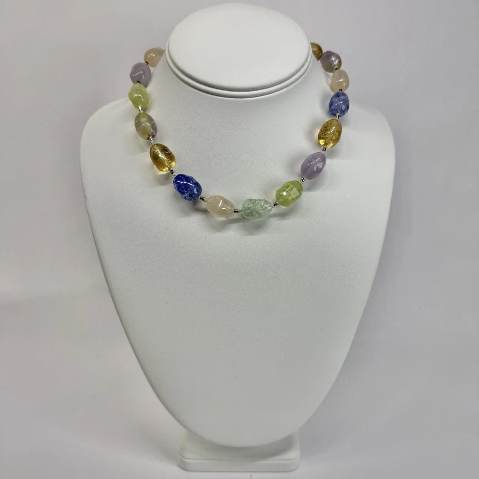 MONET Multicrystal Nugget Beads Vintage Necklace Jewelry N426