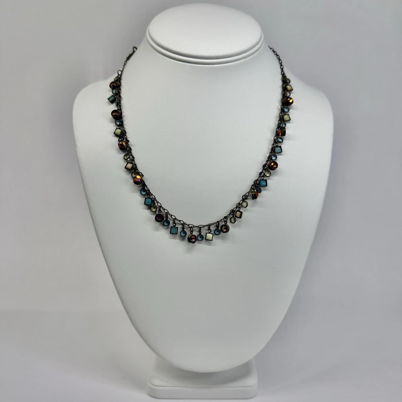 SORRELLI Swarovski Crystal Multicolor Floral Vintage Necklace Jewelry N385