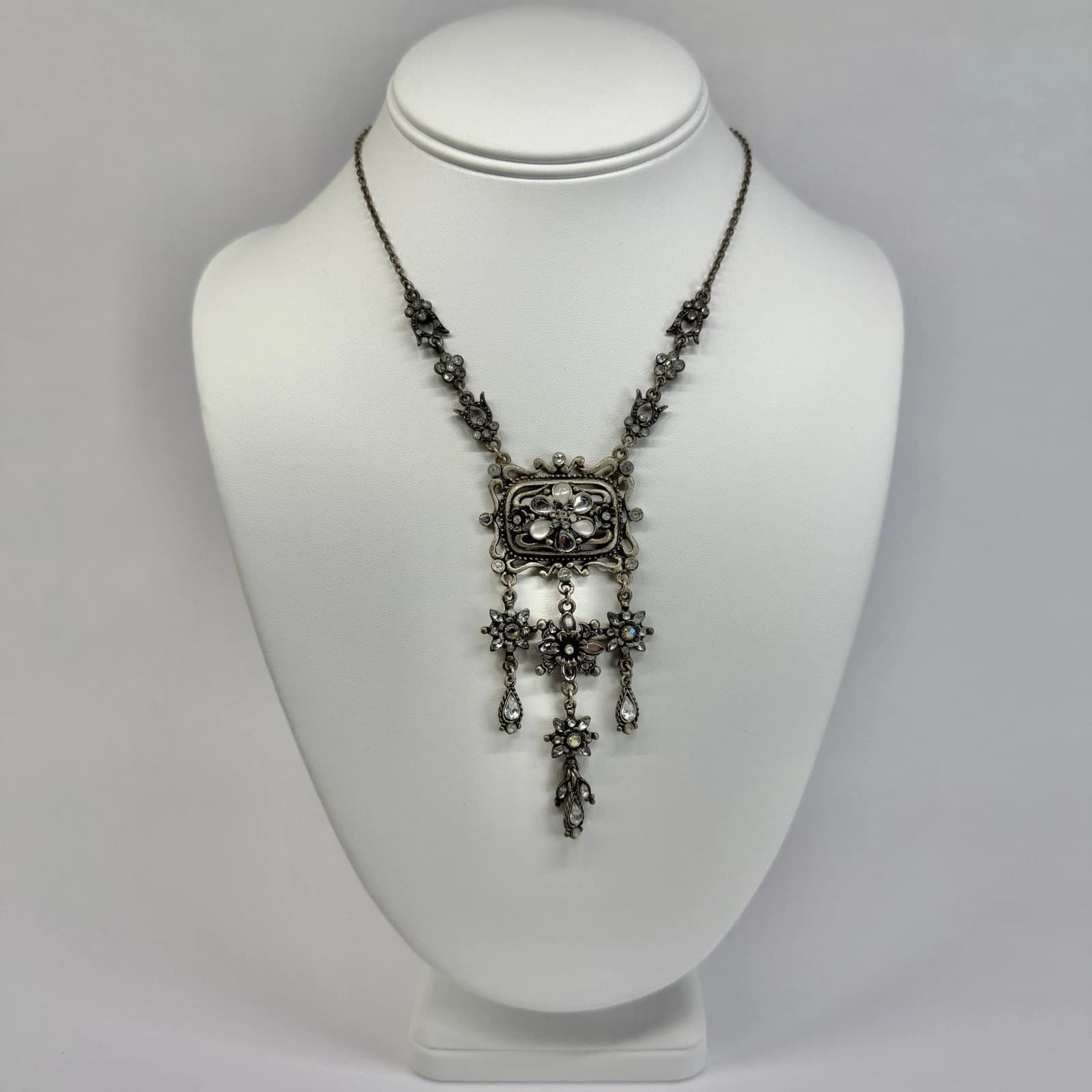 UNICA Georgian Inspired Jargoon Ornate Bib Vintage Necklace Jewelry N736