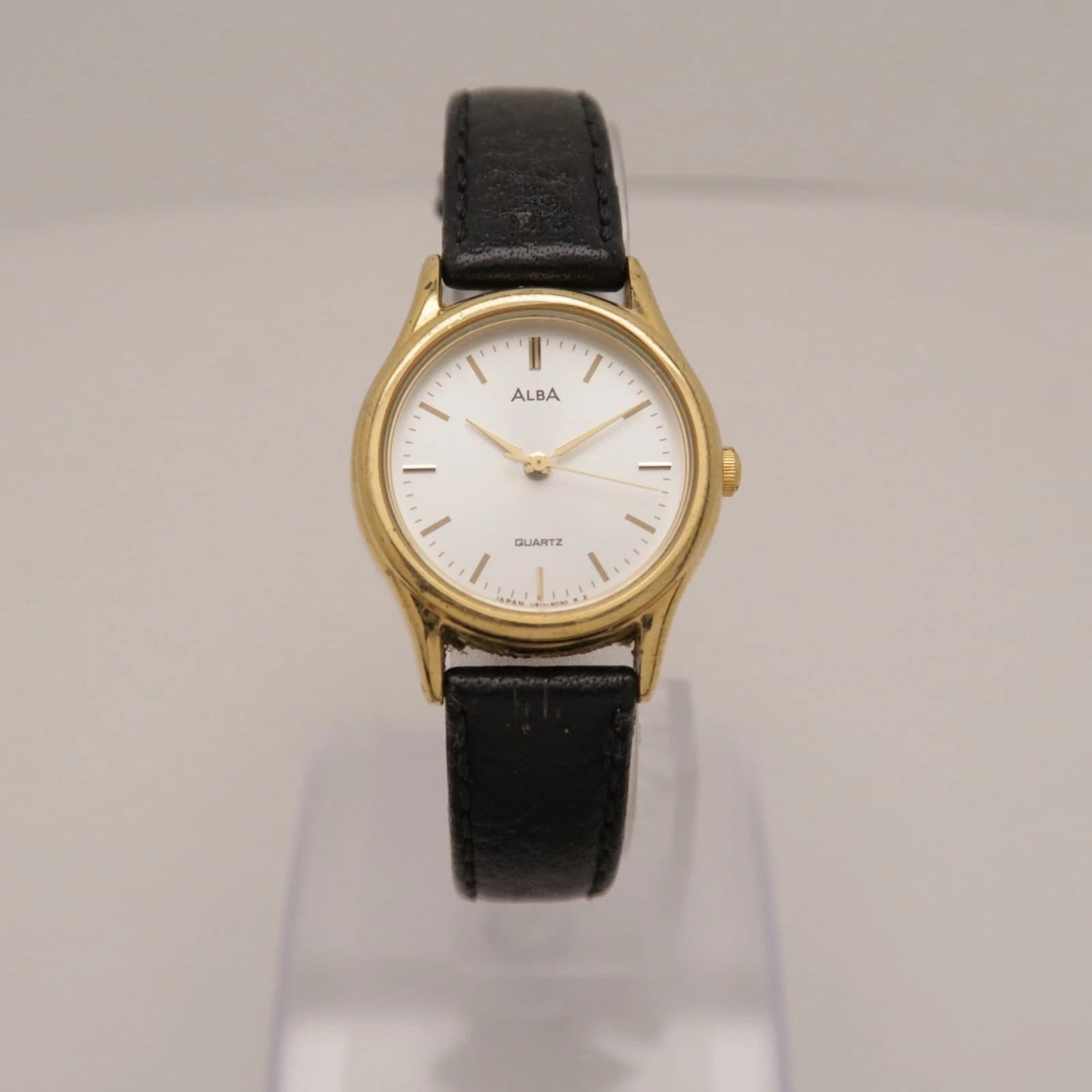 SEIKO ALBA V811-1890 Gold Tone Analog Quartz Vintage Watch W248 *WORKING