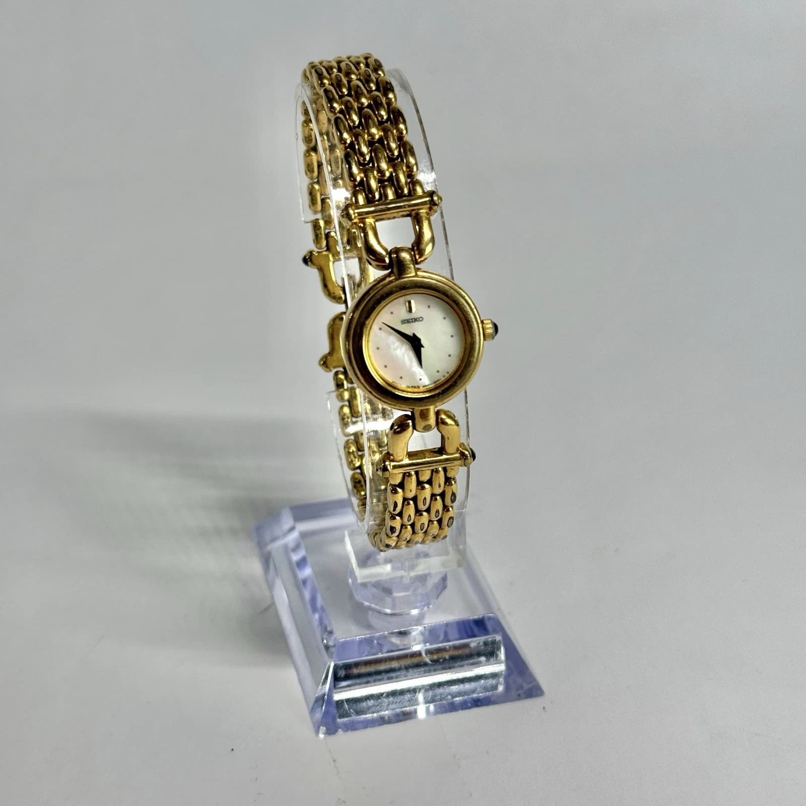 SEIKO 4N00-0588 Quartz Analog Gold Tone Women Vintage Watch W651 *WORKING