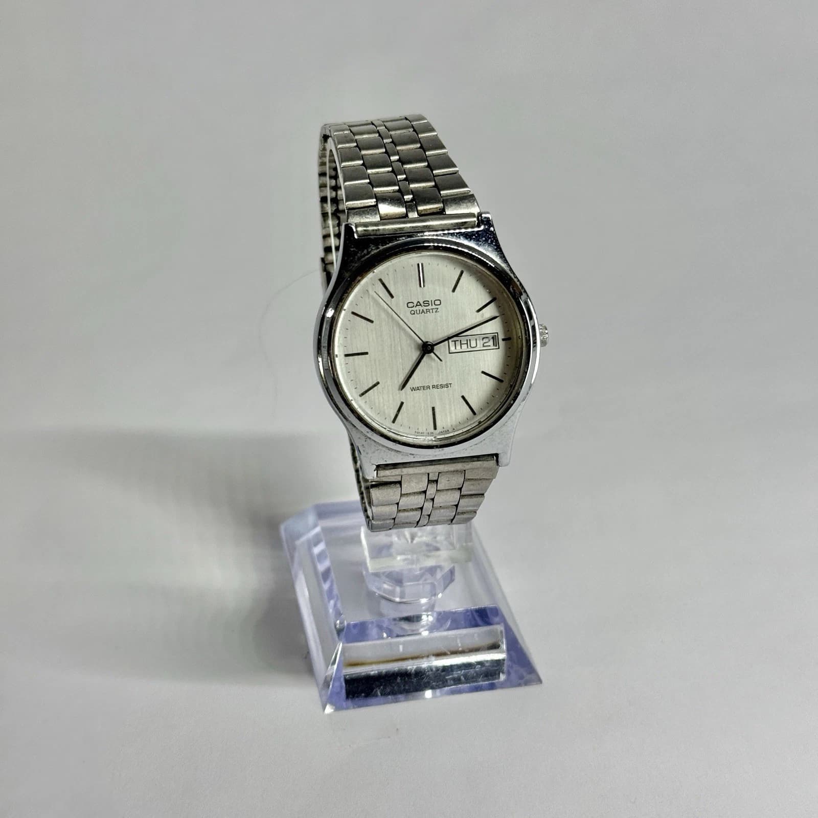 CASIO MQ-514 Analog Quartz Silver Tone Men Vintage Watch W710 *WORKING