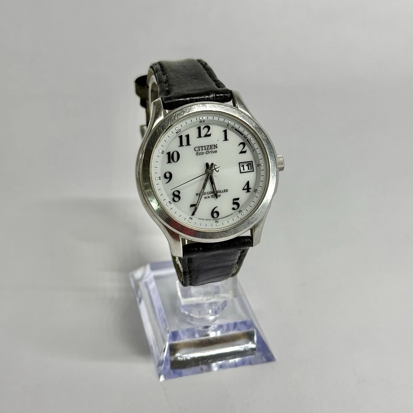 CITIZEN Eco-Drive H415S033012 Silver Tone Quartz Men Vintage Watch W465 *WORKING