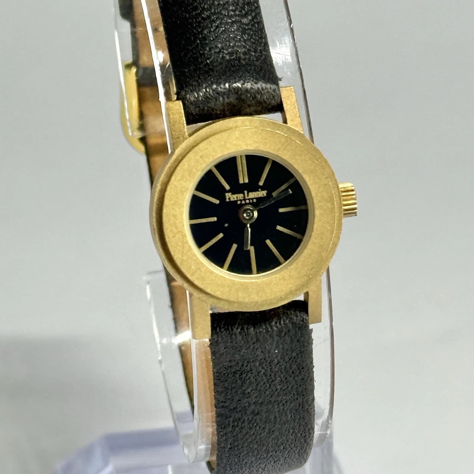 PIERRE LANNIER 127A9 Analog Quartz Gold Tone Women Vintage Watch W687 *WORKING