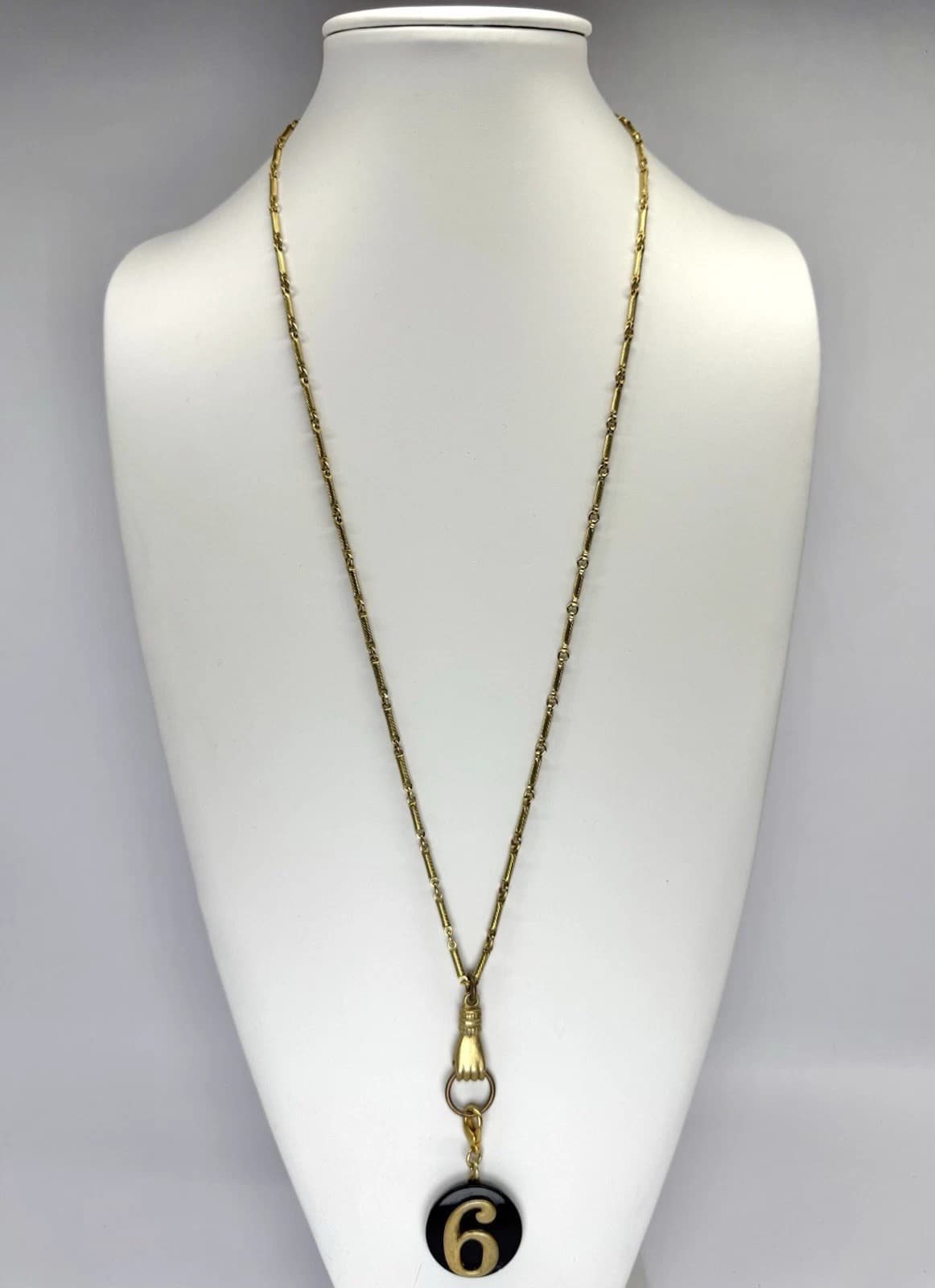 MAXIMAL ART by John Wind Hand Pendant Number “6” Vintage Necklace Jewelry N151