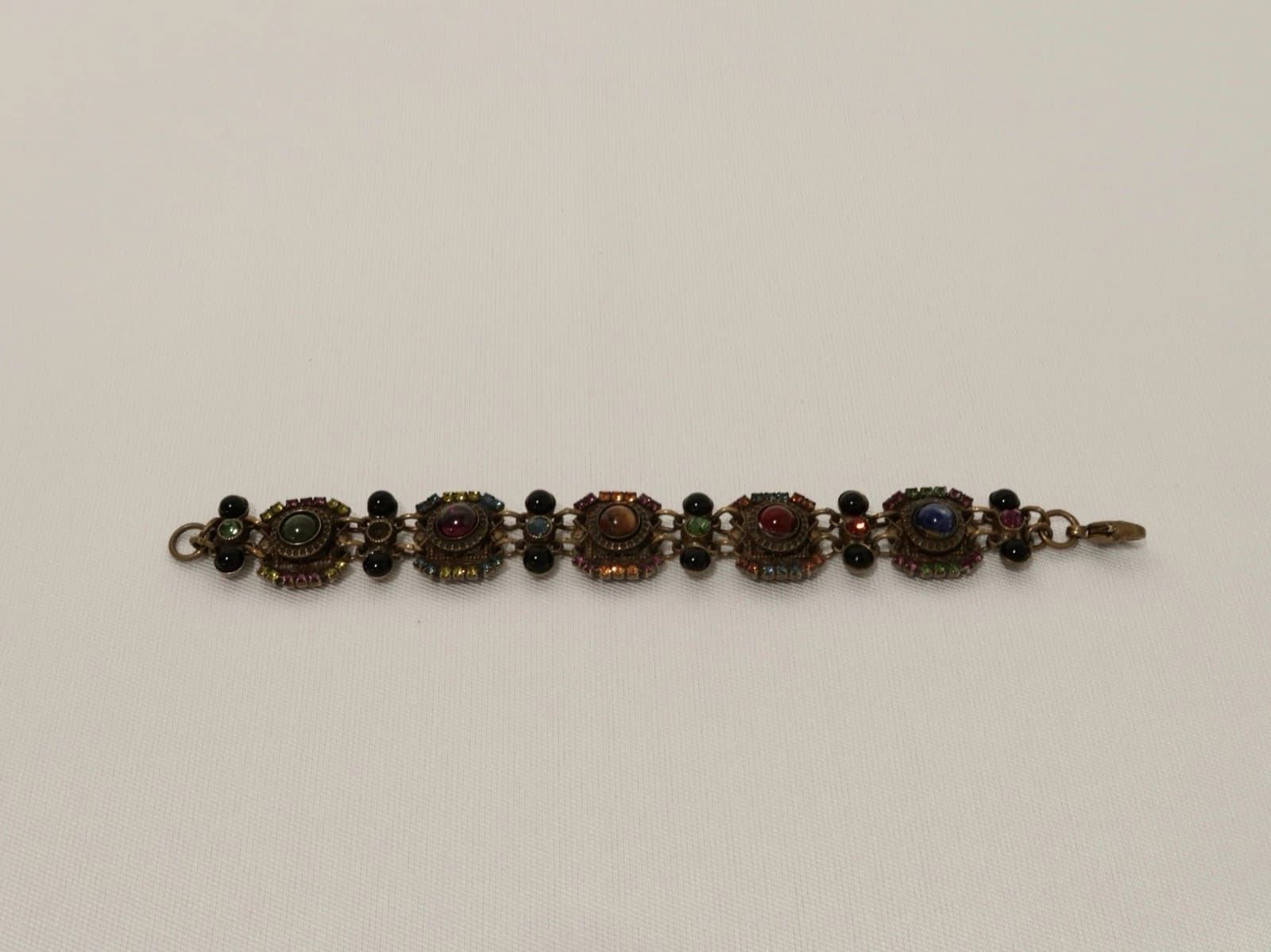 SORRELLI Swarovski Crystal Multicolor Floral Vintage Bracelet Jewelry Br07