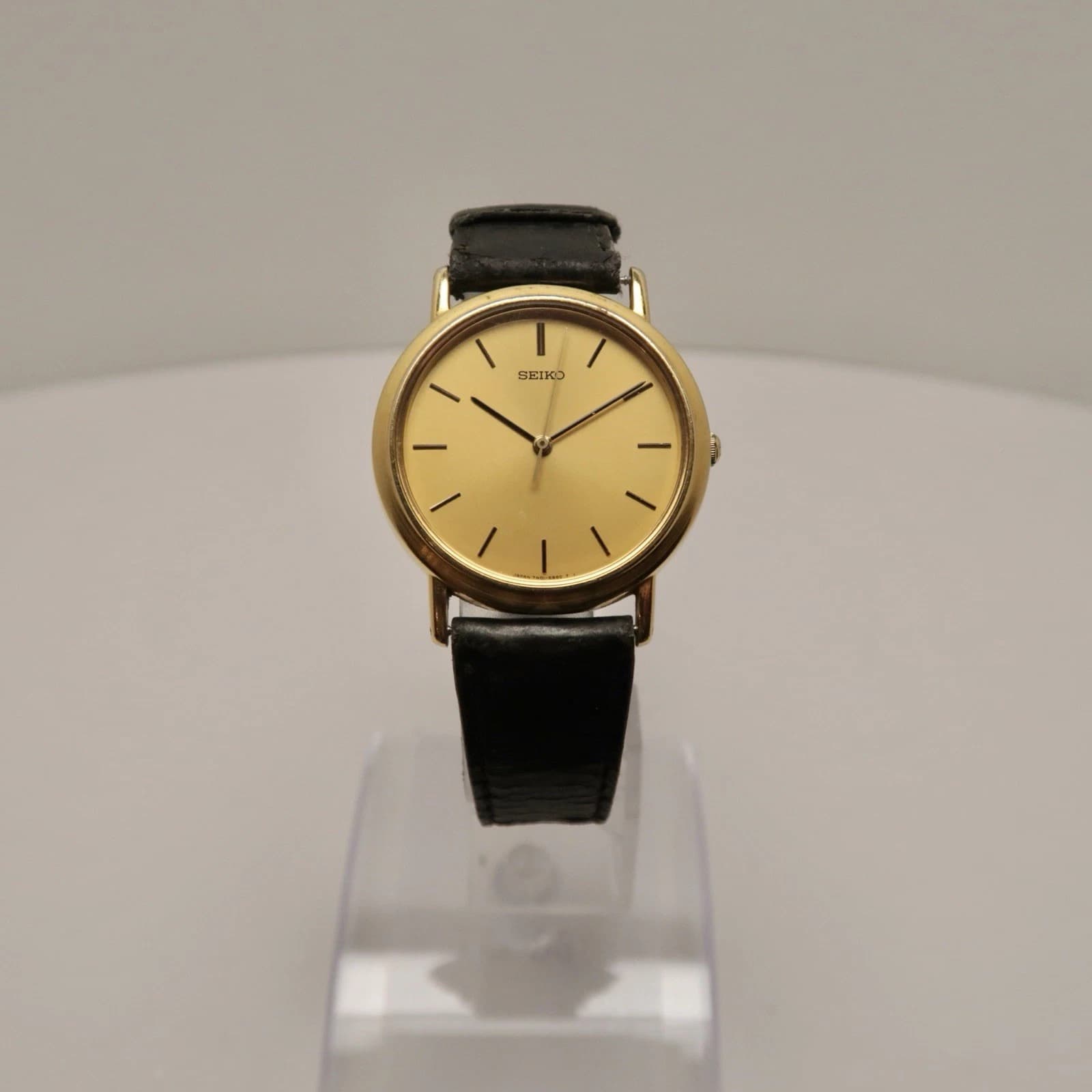 SEIKO 7N01-6B20 Gold Tone Round Analog Quartz Men Vintage Watch W124 *WORKING
