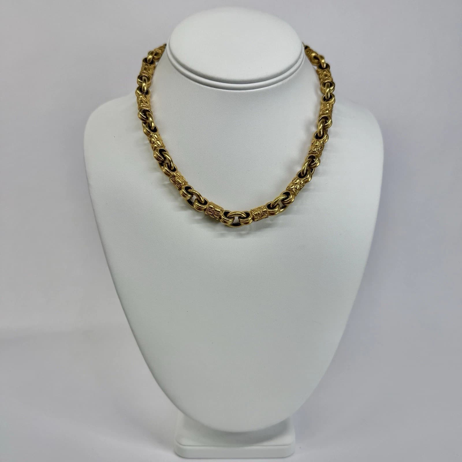 Elegant Alligator Clasp Heavy Choker Gold Tone Vintage Necklace Jewelry N465