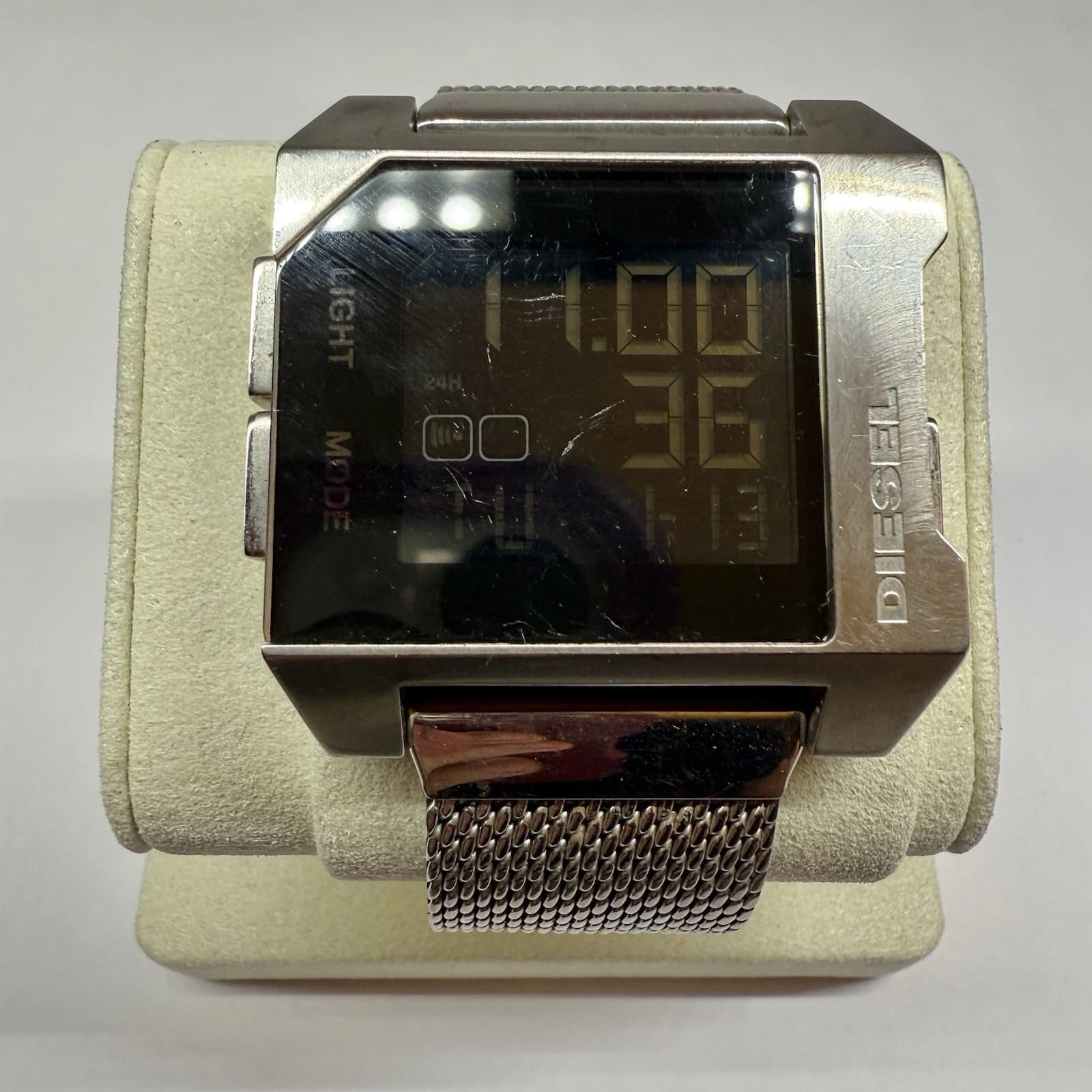 DIESEL DZ-7170 Stainless Steel Digital Vintage Men Watch W123 *WORKING