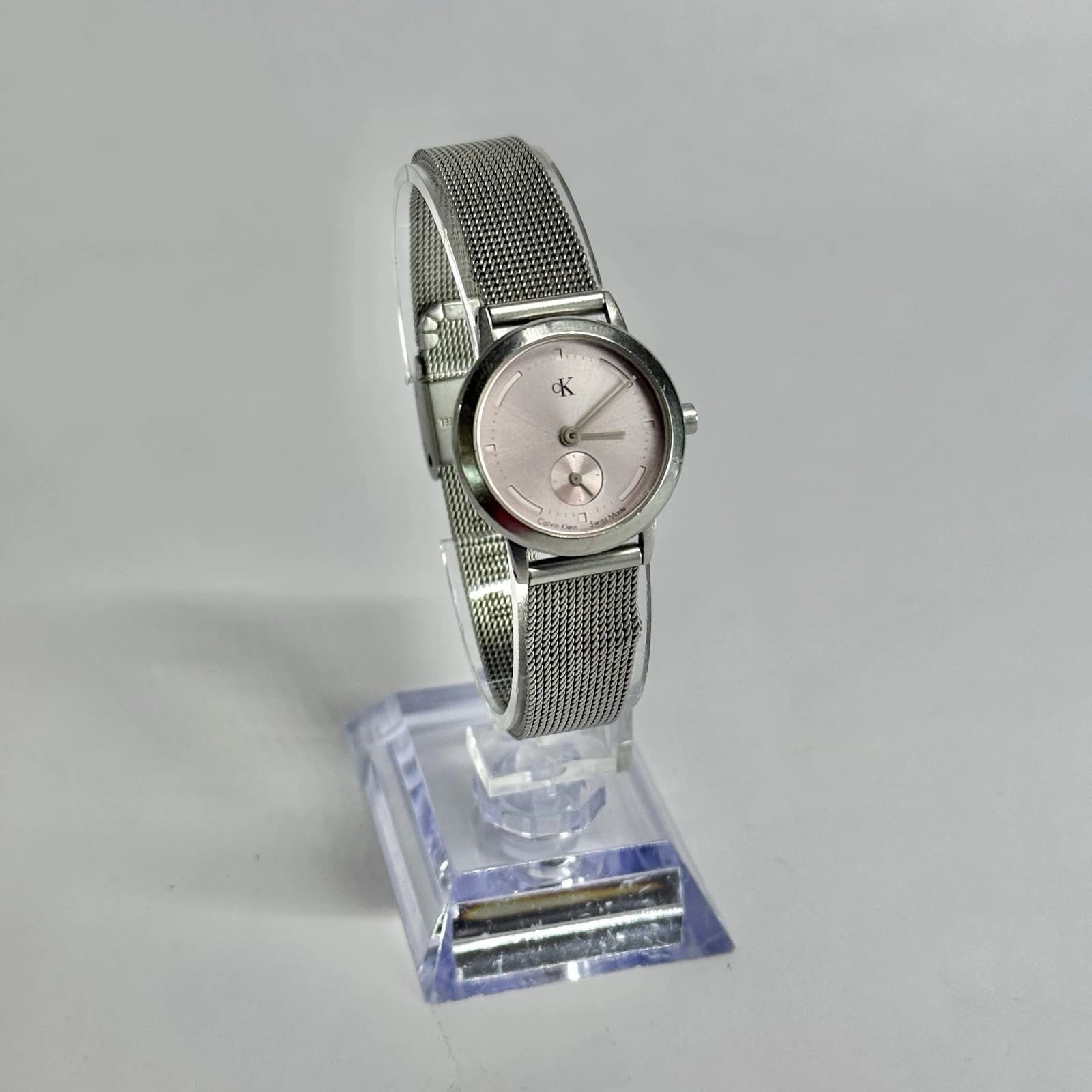 CALVIN KLEIN K3331 Analog Quartz Silver Tone Women Vintage Watch W569 *WORKING