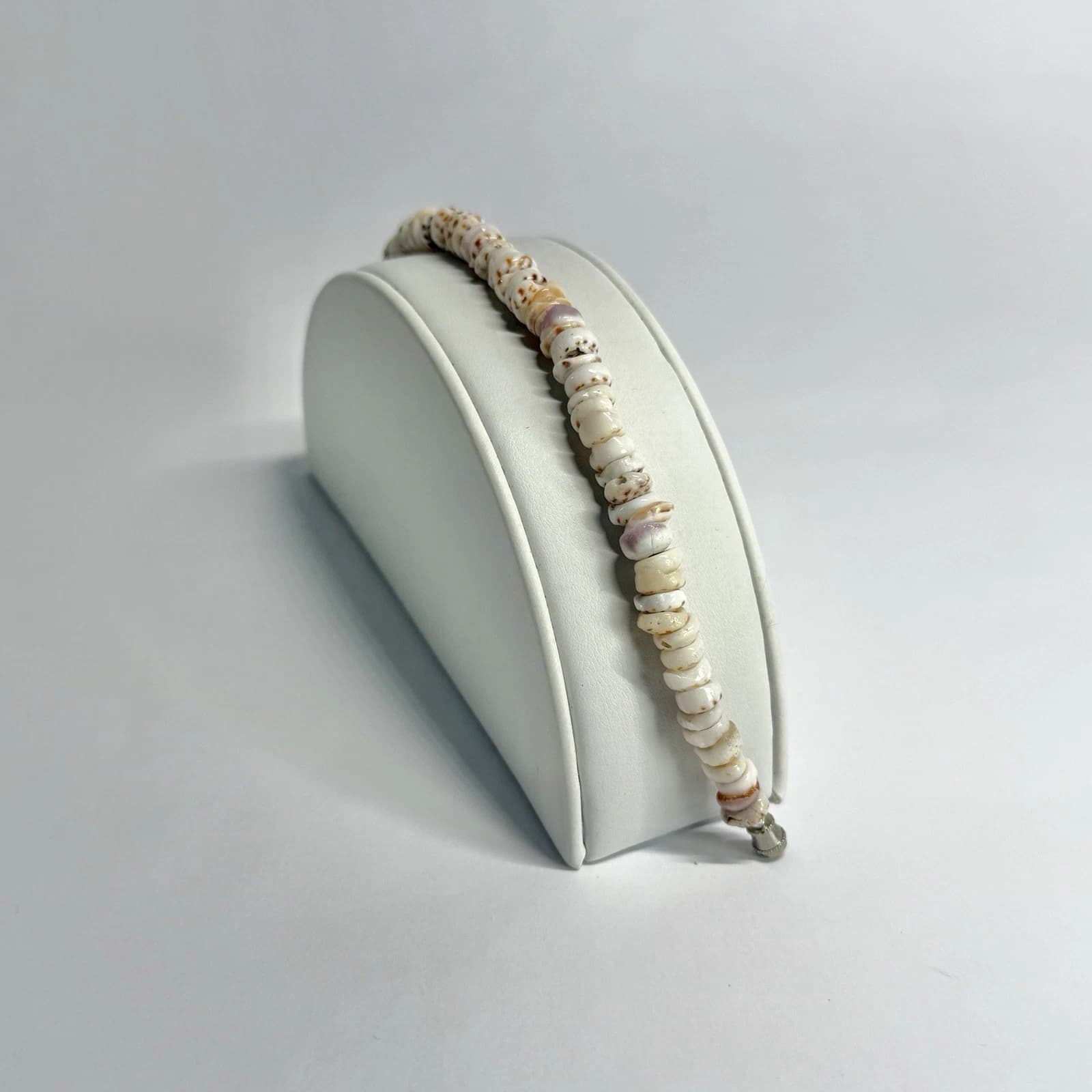 Genuine Puka Shell Seashells Silver Tone Vintage Bracelet Jewelry Br249