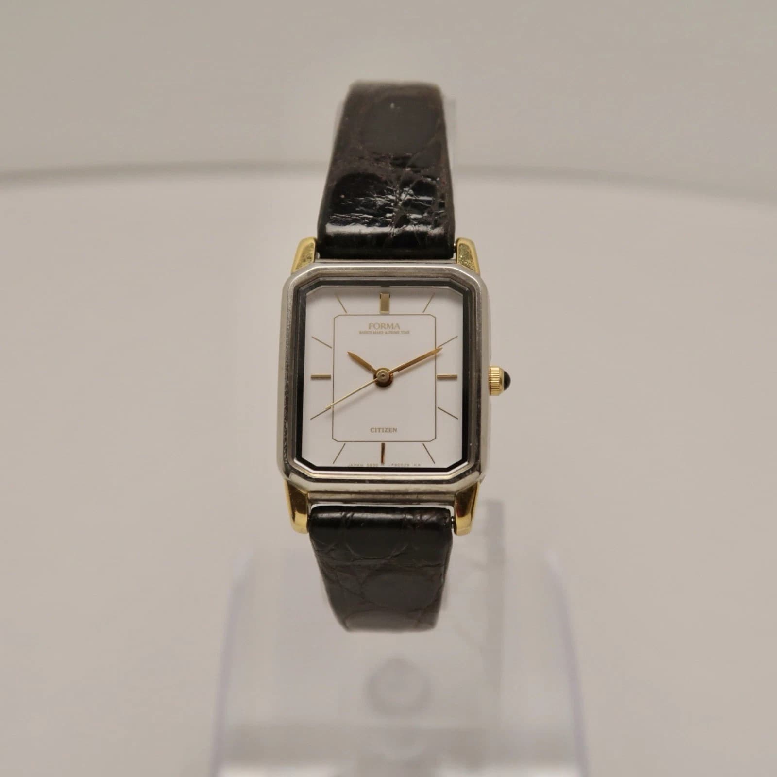 CITIZEN Forma Tank 5630-F60056 Gold Tone Women Vintage Watch W146 *WORKING