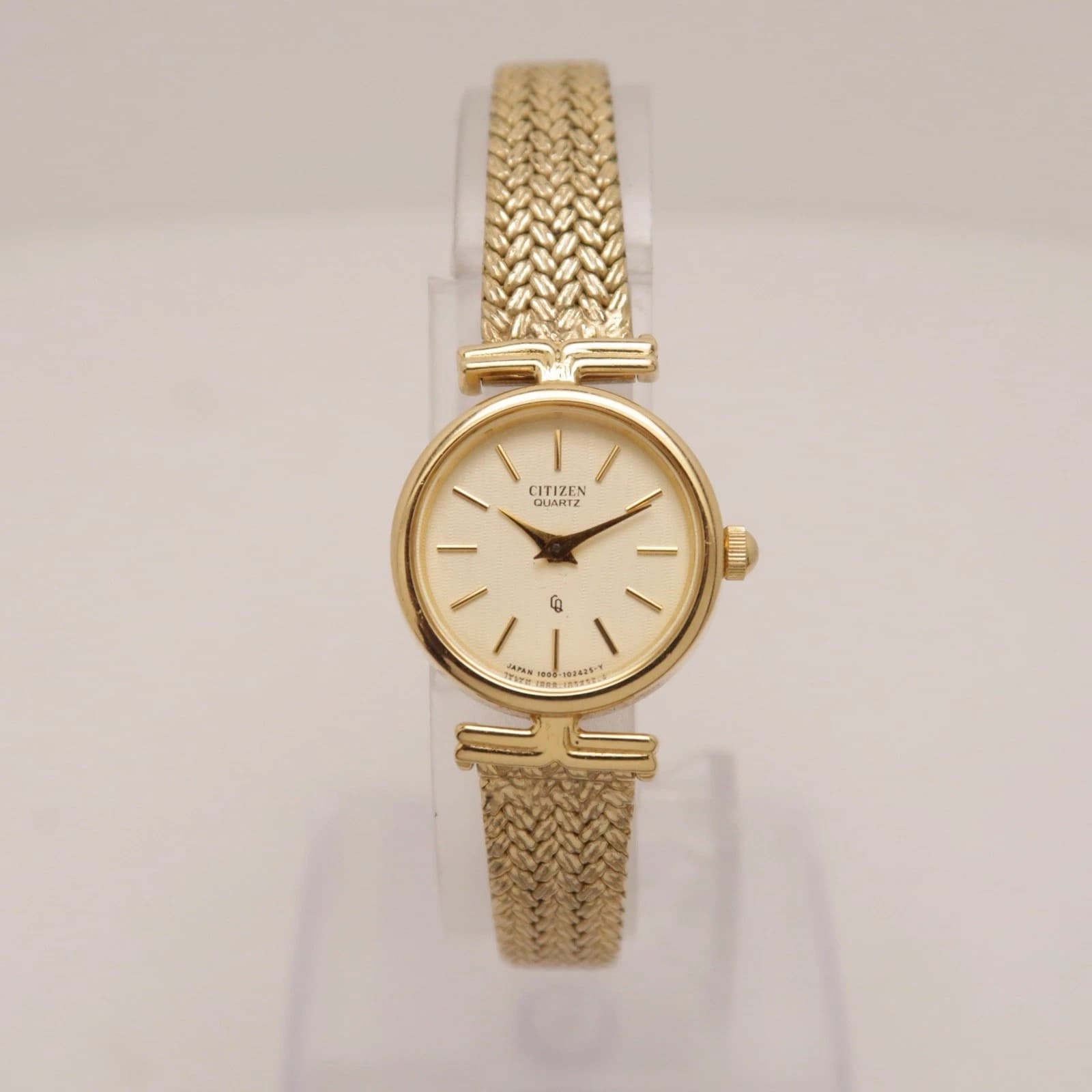 CITIZEN 4-101693 Gold Tone Analog Quartz Vintage Women Watch W376 *WORKING