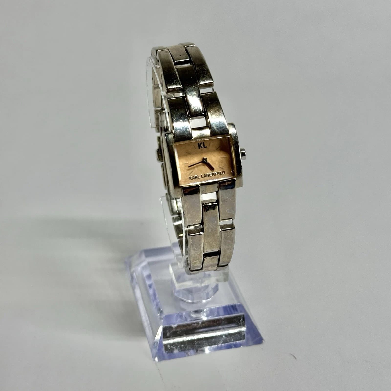 KARL LAGERFELD Y150-5040 Analog Silver Tone Women Vintage Watch W547 *WORKING