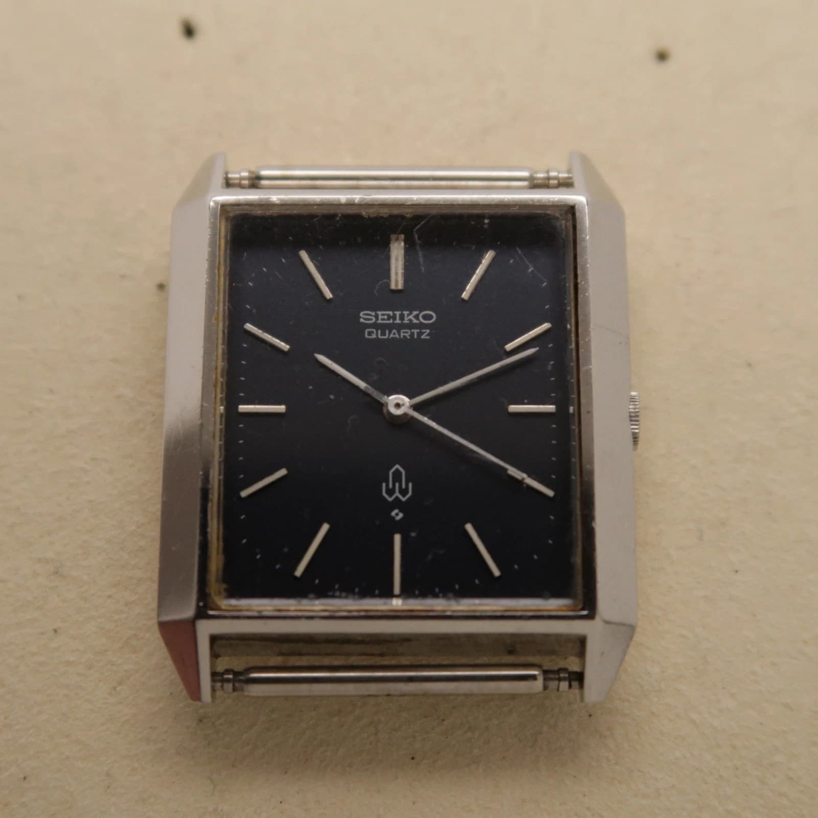 SEIKO 4120-5010 Silver Tone Quartz Men Vintage Face Watch W424 *WORKING