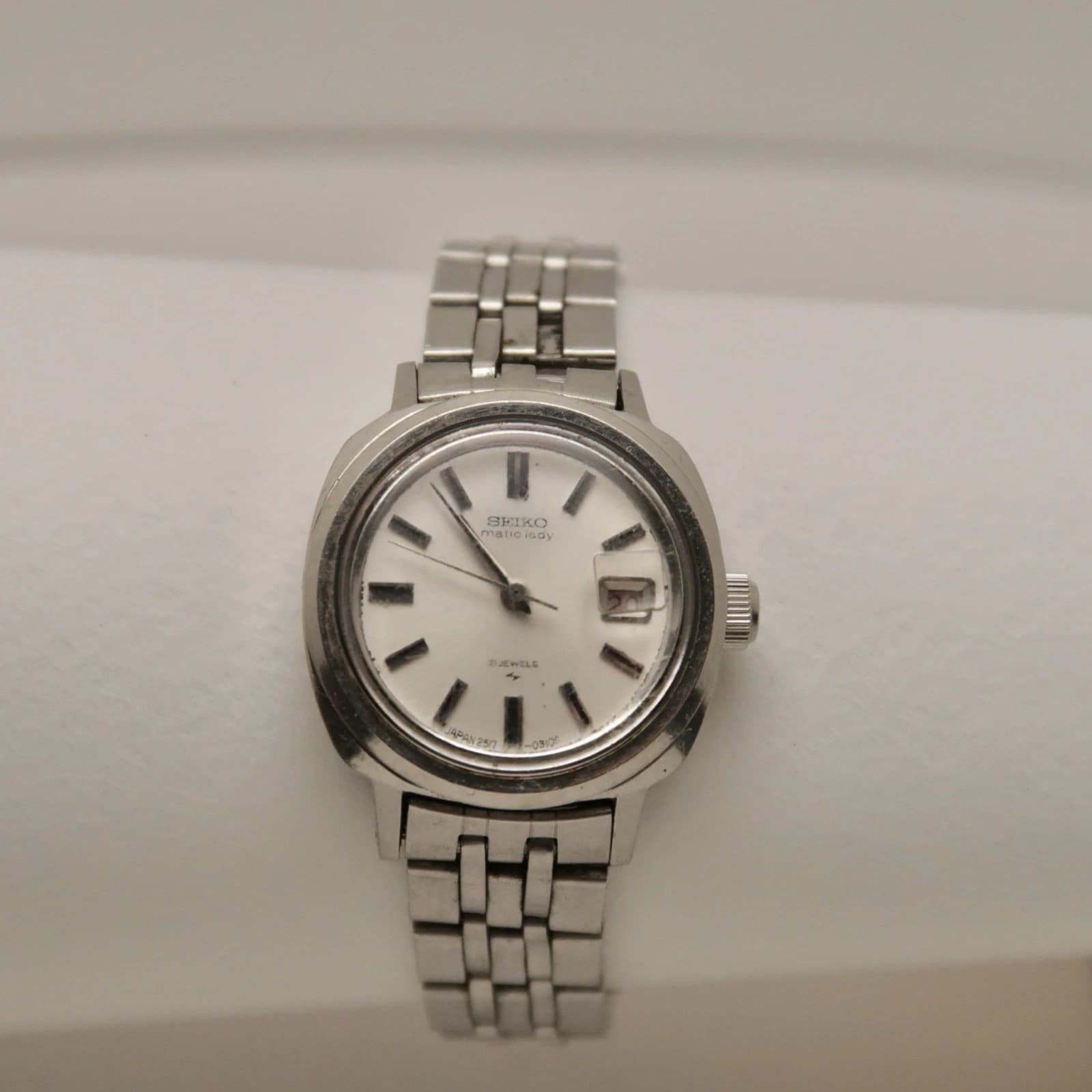 SEIKO 2517-3201 Silver Tone 21J Manual Wind Analog Vintage Watch W173 *WORKING