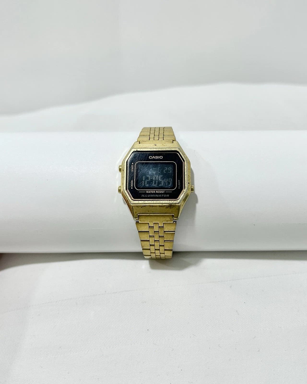 CASIO Ladies LA680W Gold Tone Metal Quartz Digital Vintage Watch W23 *WORKING
