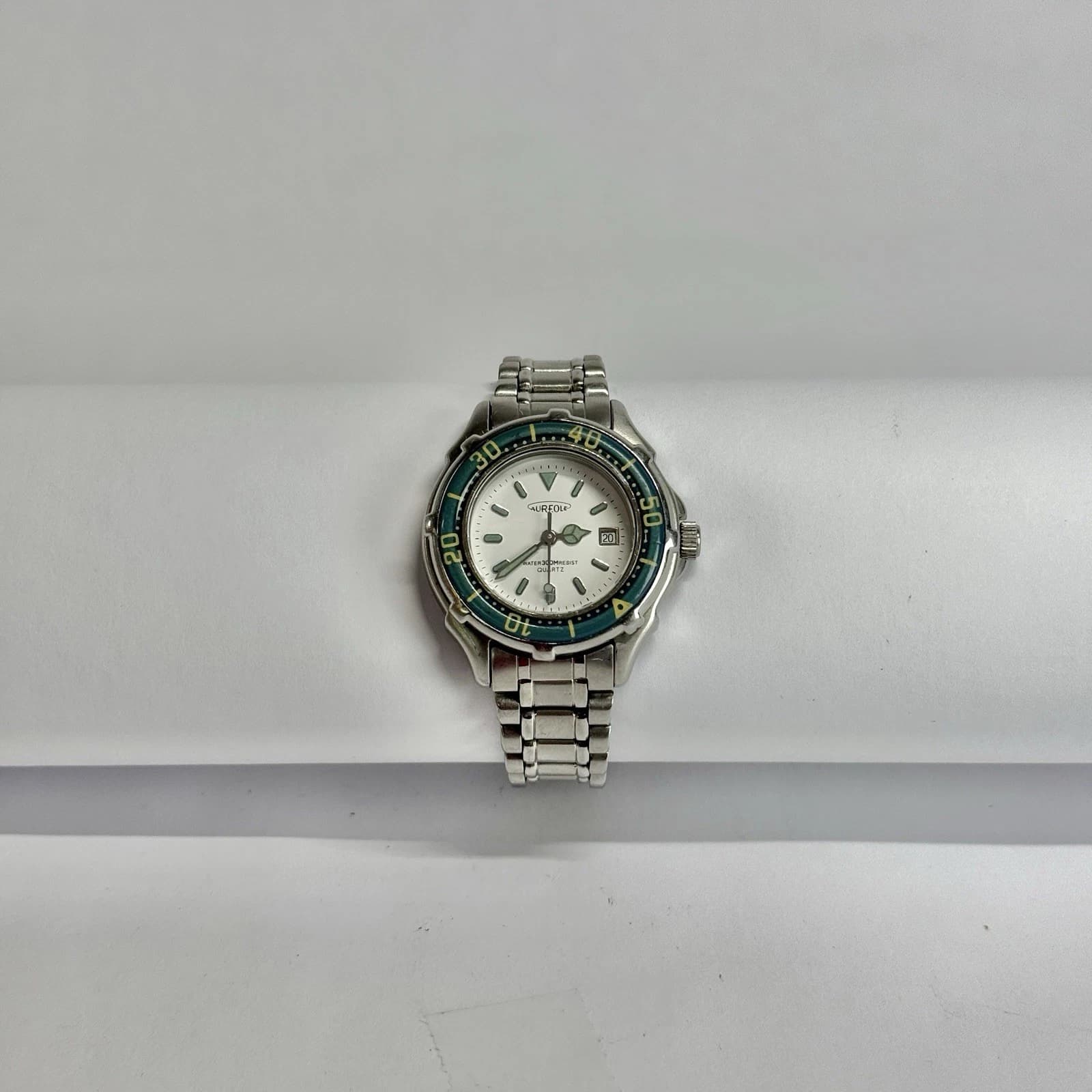 AUREOLE SW-353L Quartz Silver Tone Women Vintage Watch W557 *WORKING