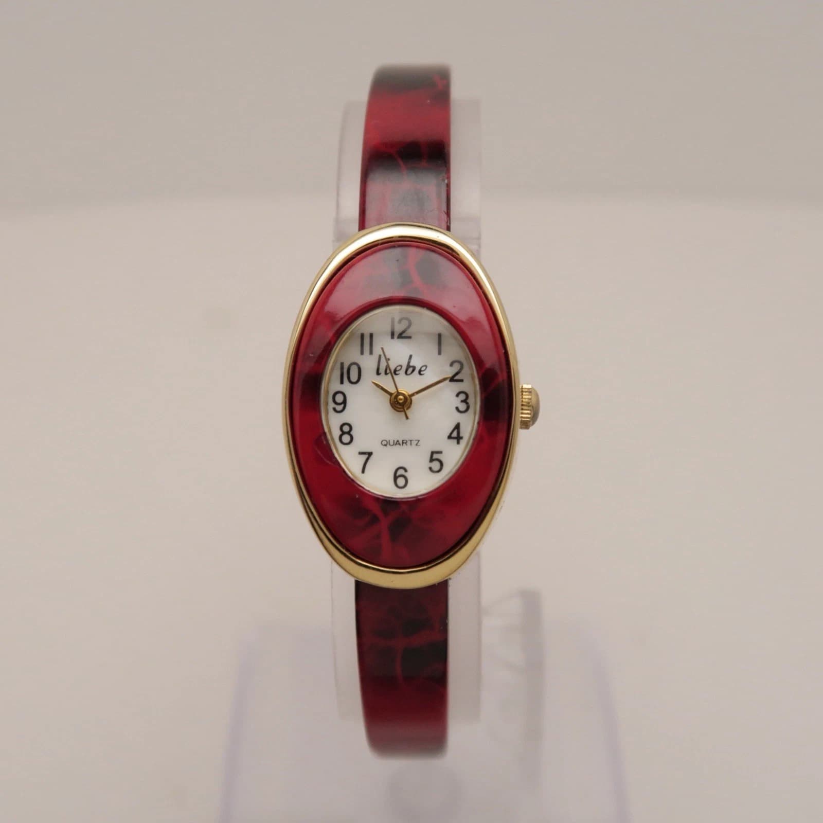 LIEBE Elegant Red Gold Tone Analog Quartz Women Vintage Watch W398 *WORKING
