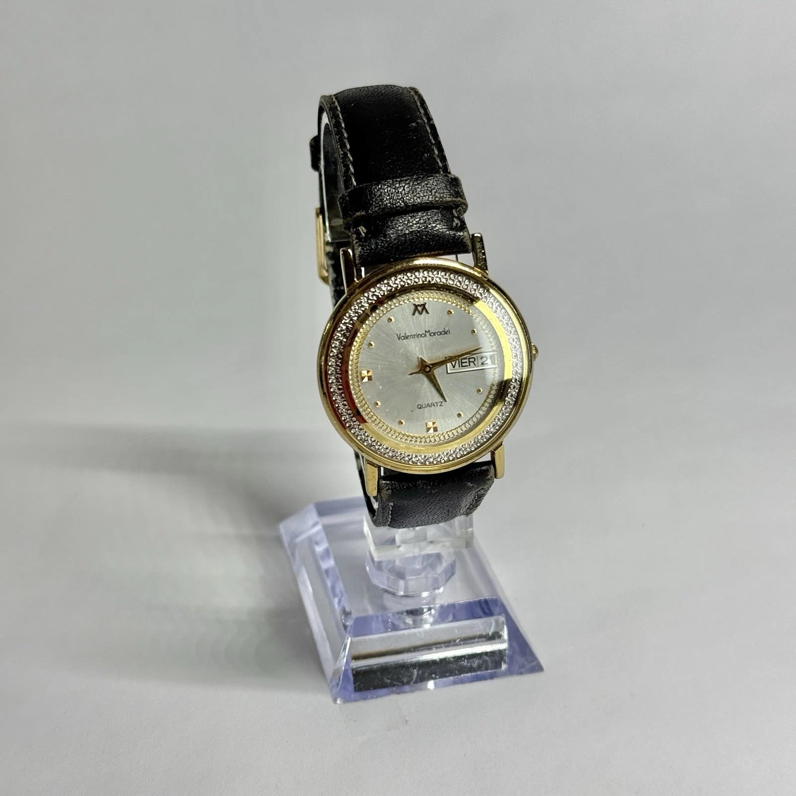 VALENTINO MORADEI 842013 Quartz Gold Tone Women Vintage Watch W673 *WORKING