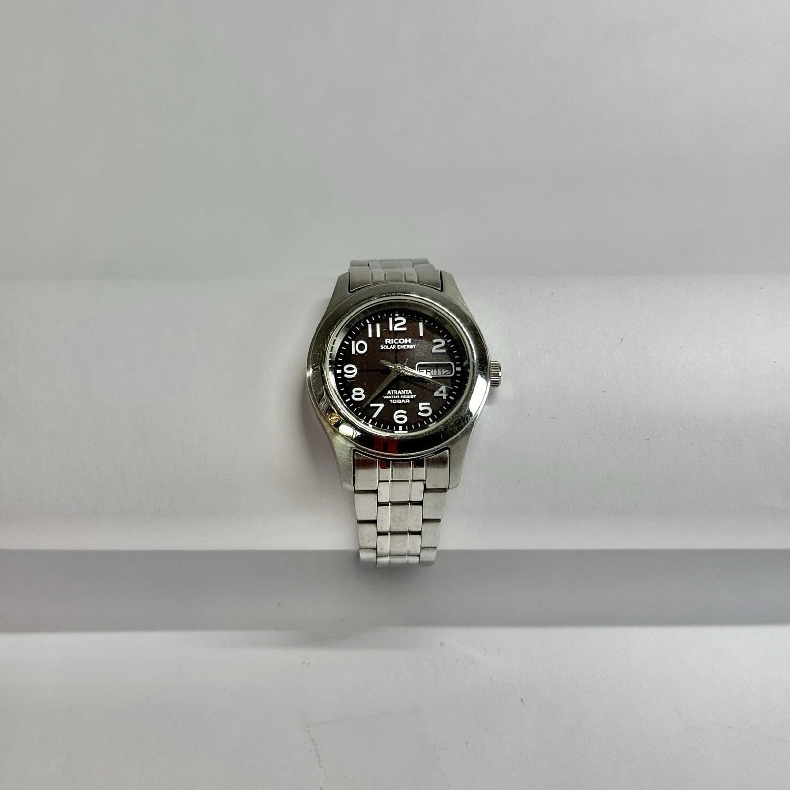 RICOH Atranta 698004 Solar Silver Tone Women Vintage Watch W556 *WORKING