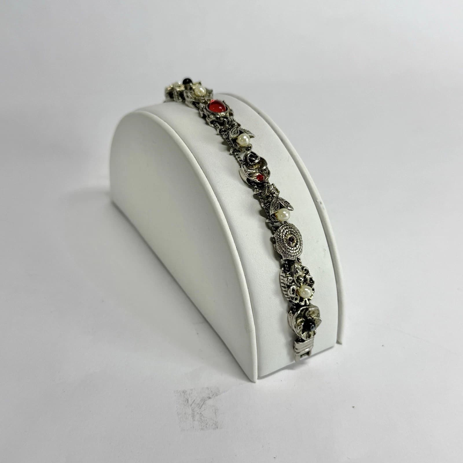 Elegant Sliding Charm Faux Pearl Rhinestone Vintage Bracelet Jewelry Br212