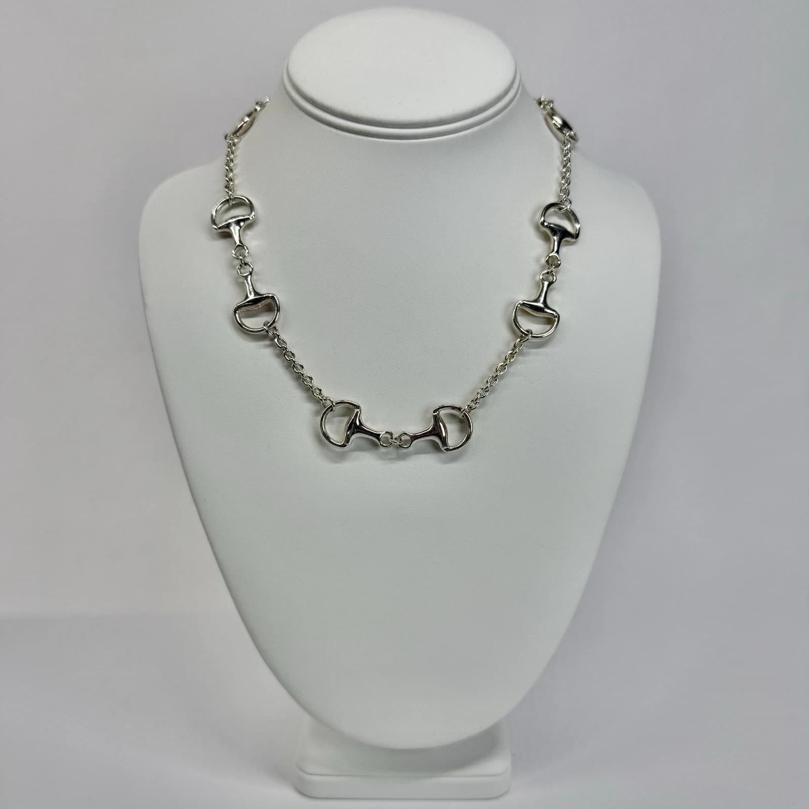 FORNASH Horse Bit Equestrian Silver Tone Vintage Necklace Jewelry N553
