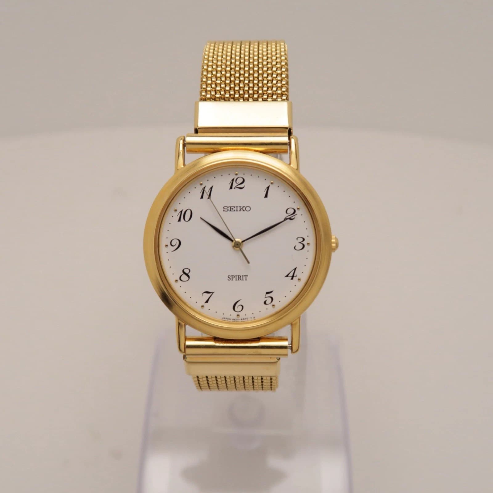 SEIKO Spirit 5E21-6000 Gold Tone Quartz Vintage Men Watch W372 *SOLD AS IS