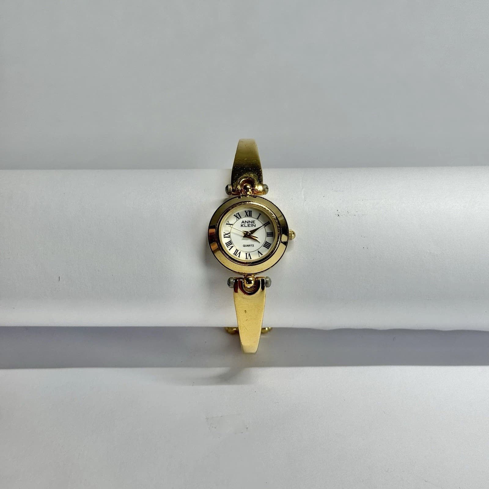 ANNE KLEIN 11/8056G Analog Quartz Gold Tone Women Vintage Watch W735 *WORKING