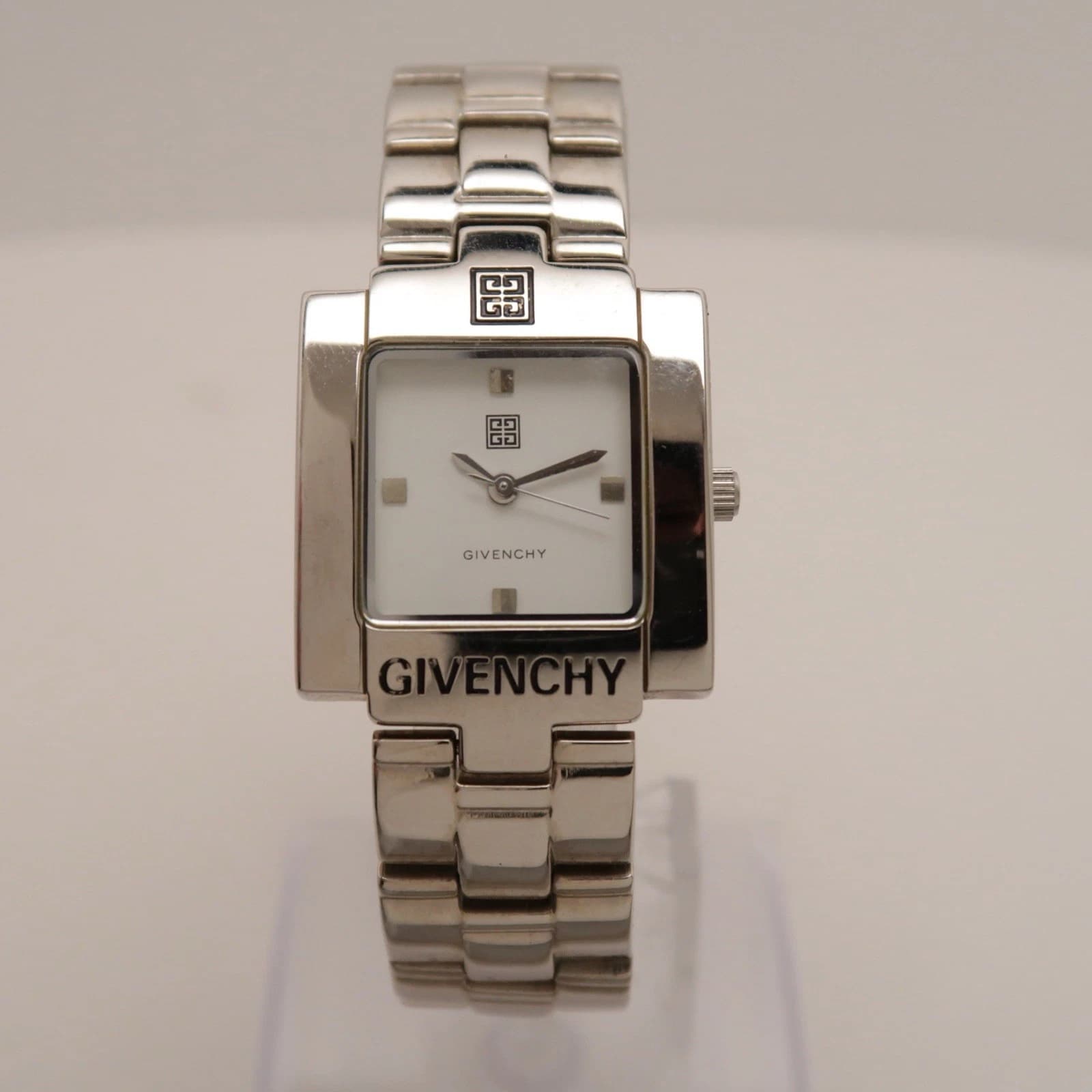 GIVENCHY Square 4G Logo Analog Quartz Women Vintage Watch W419 *WORKING