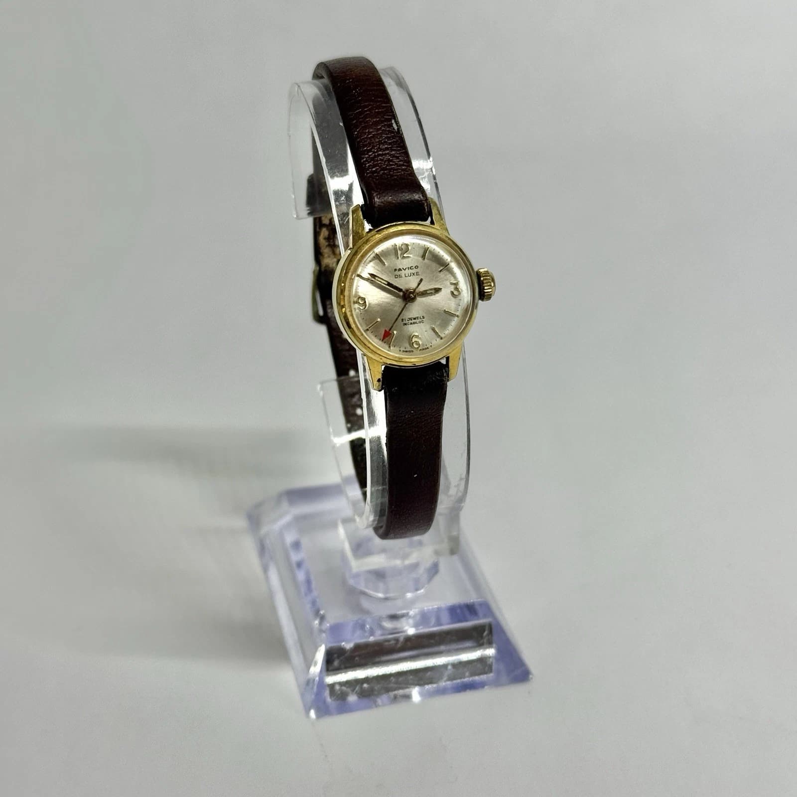 FAVICO DELUXE Manual Wind 21J Gold Tone Women Vintage Watch W499 *WORKING