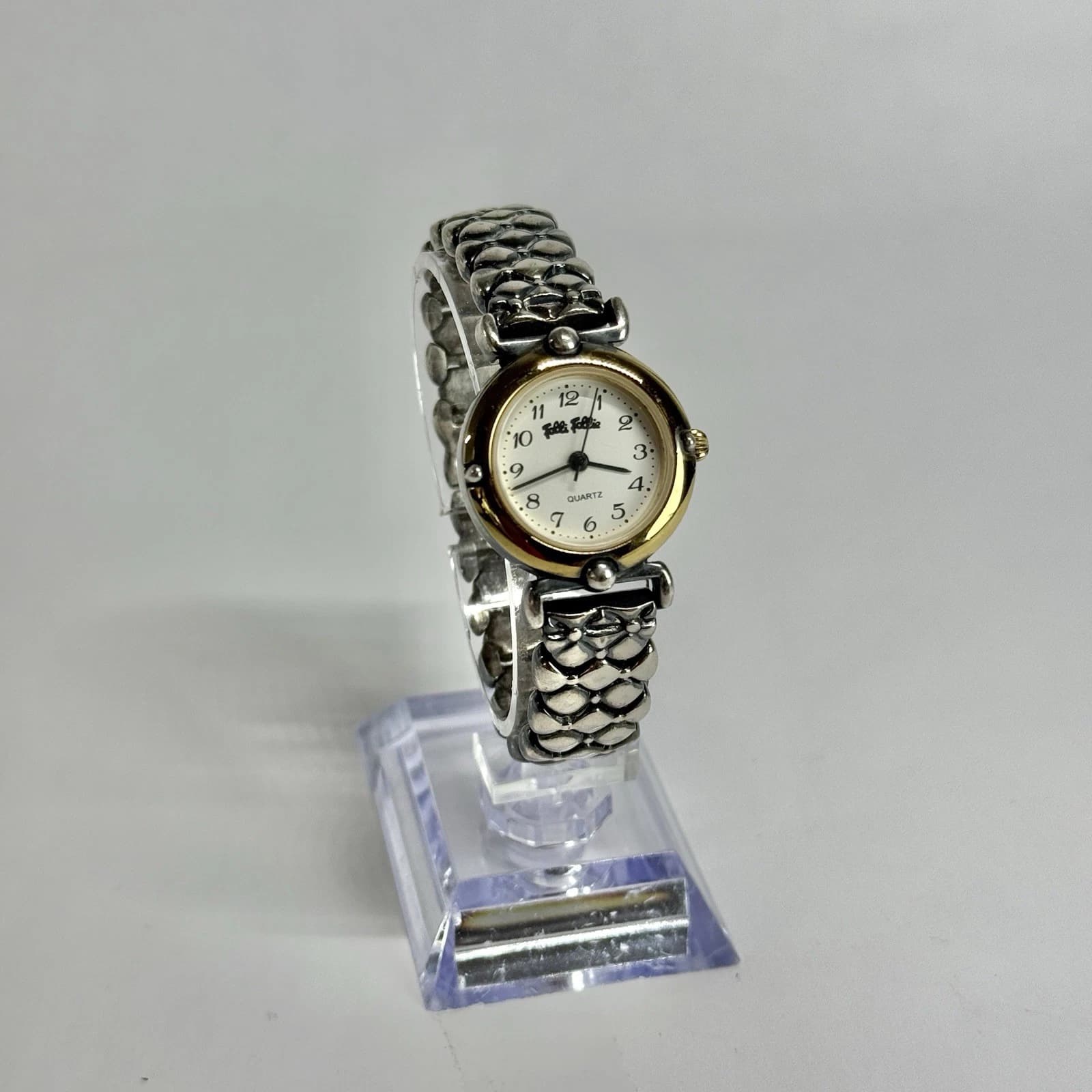 FOLLI FOLLIE Analog Quartz Silver Tone Women Vintage Watch W580 *WORKING