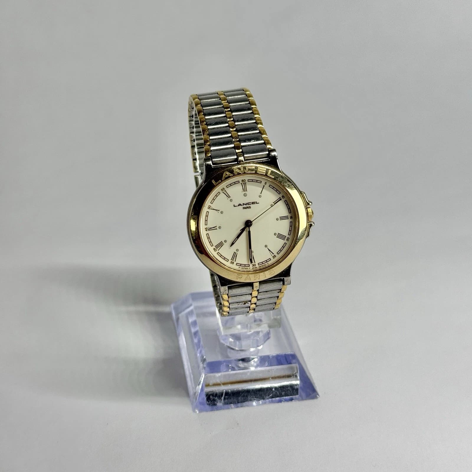 LANCEL Paris 4631-E63956 Analog Silver Tone Women Vintage Watch W693 *WORKING