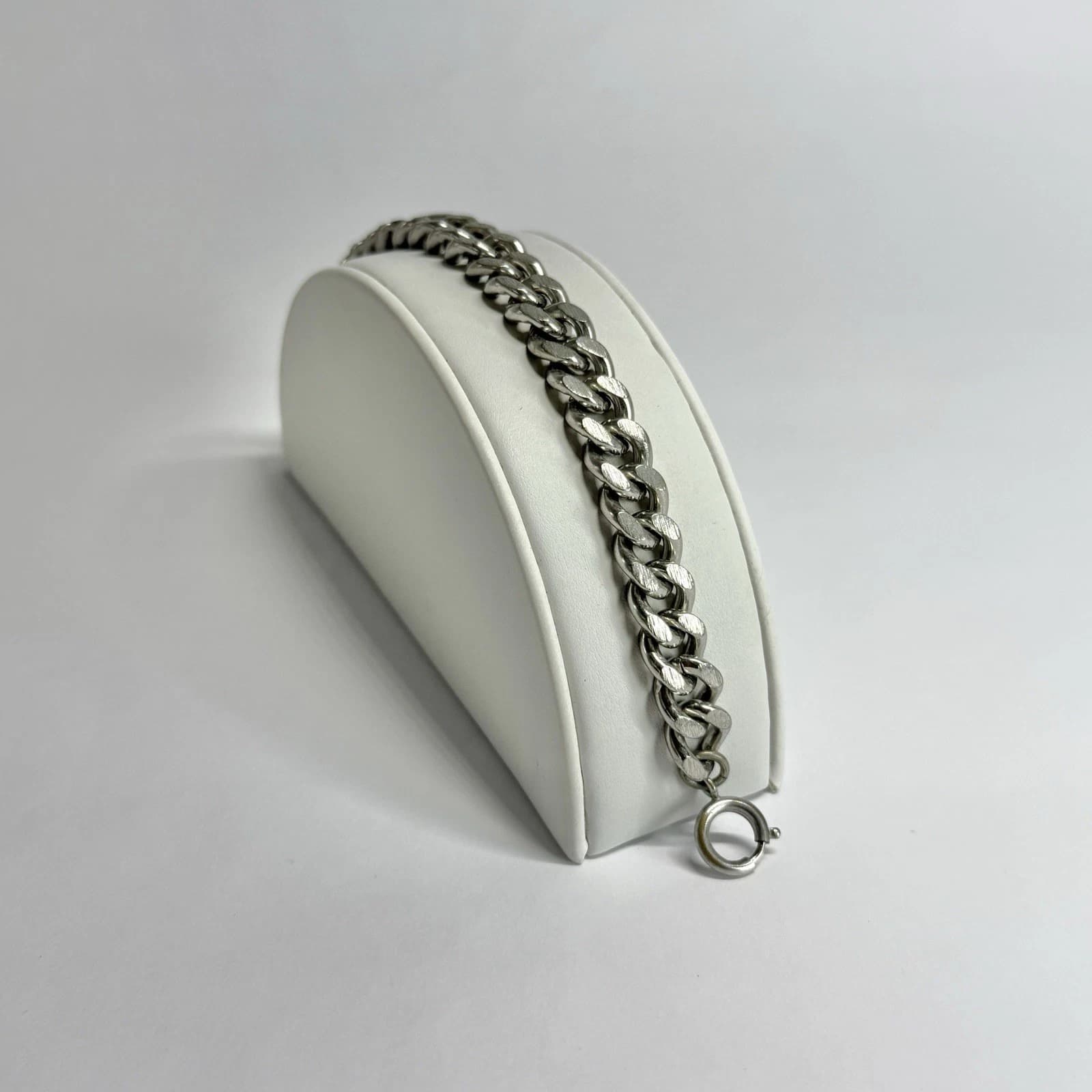 GERMANY Curb Link Chain Silver Tone Vintage Bracelet Jewelry Br218